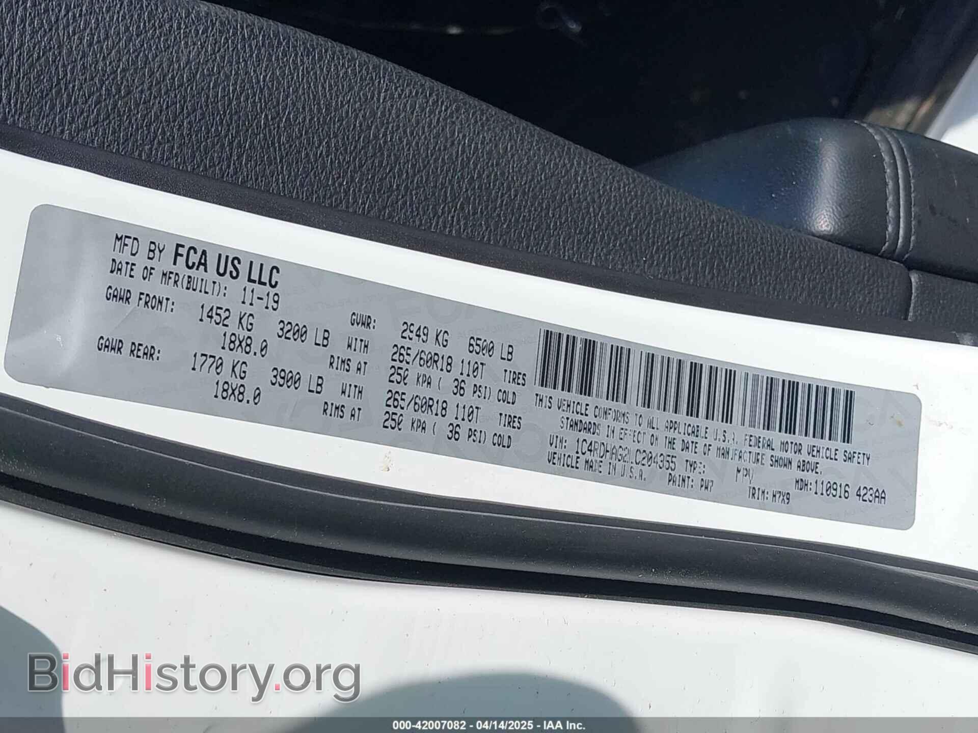 2020 DODGE DURANGO - VIN: 1C4RDHAG2LC204355 - Фото 9