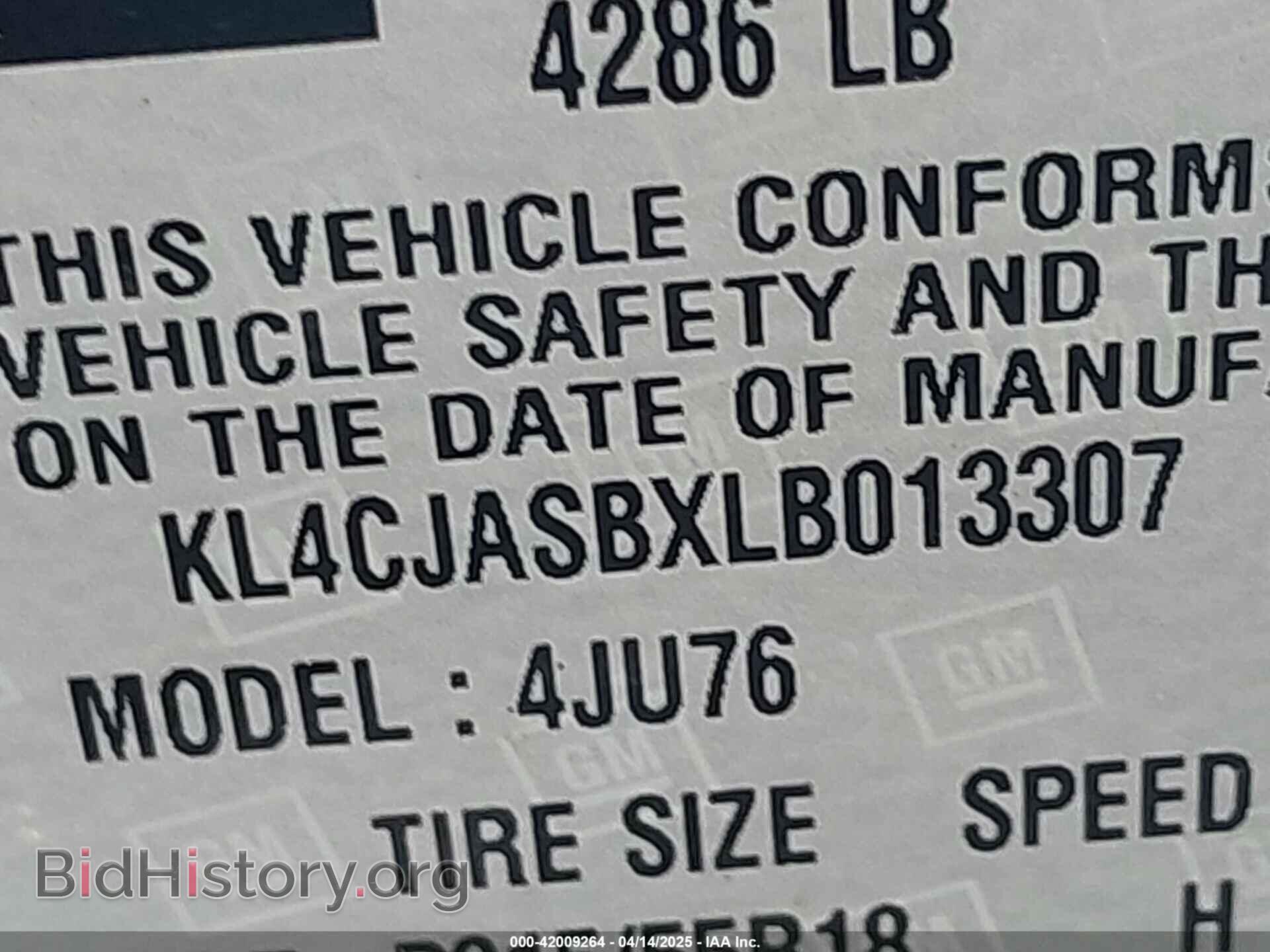 2020 BUICK ENCORE - VIN: KL4CJASBXLB013307 - Фото 9