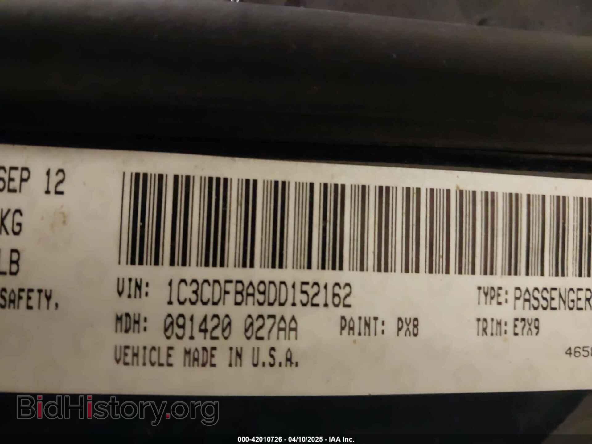 2013 DODGE DART - VIN: 1C3CDFBA9DD152162 - Photo 9