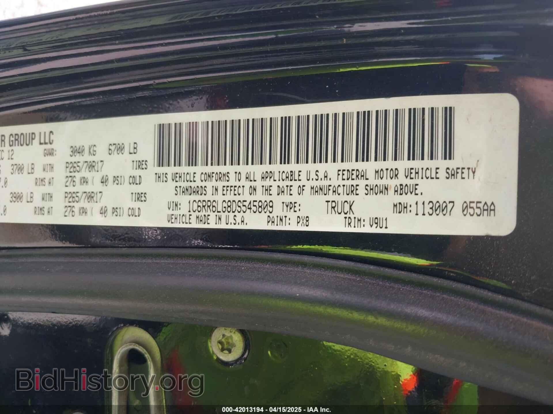2013 RAM 1500 - VIN: 1C6RR6LG8DS545809 - Photo 9