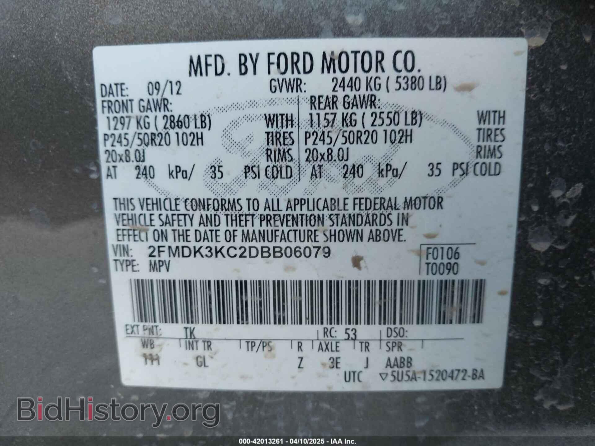 2013 FORD EDGE - VIN: 2FMDK3KC2DBB06079 - Photo 9