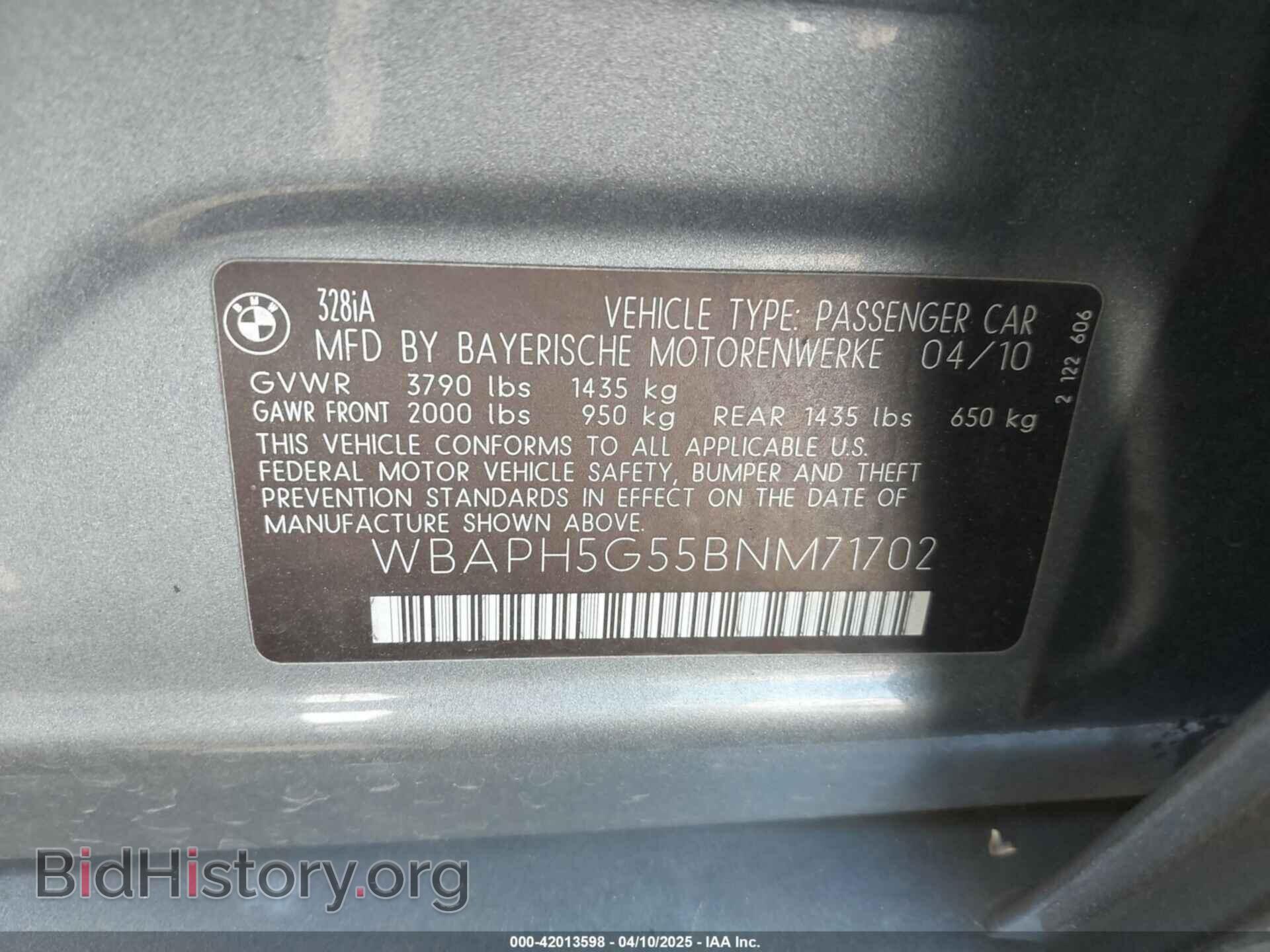 2011 BMW 328I - VIN: WBAPH5G55BNM71702 - Фото 9