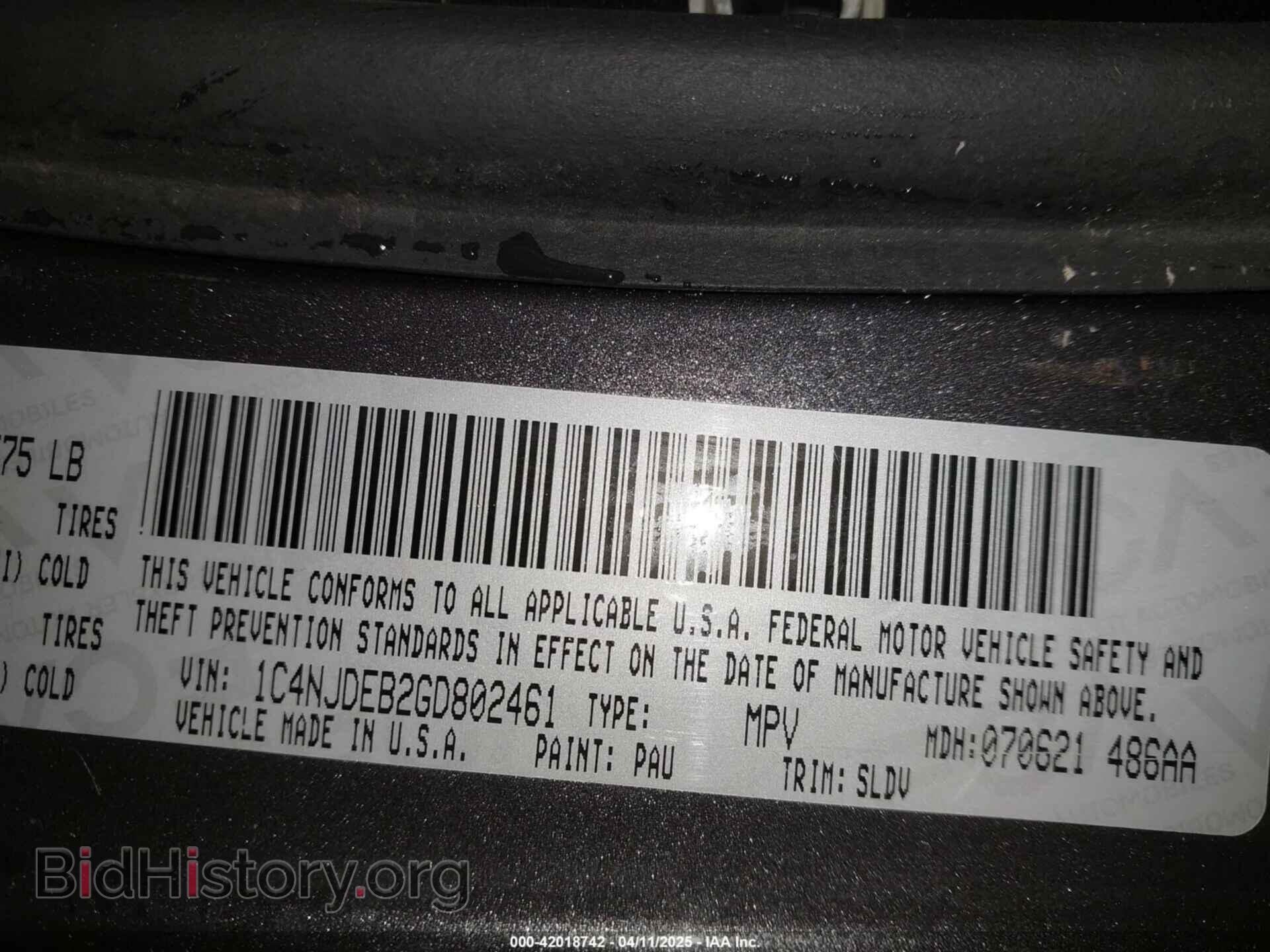 2016 JEEP COMPASS - VIN: 1C4NJDEB2GD802461 - Фото 9