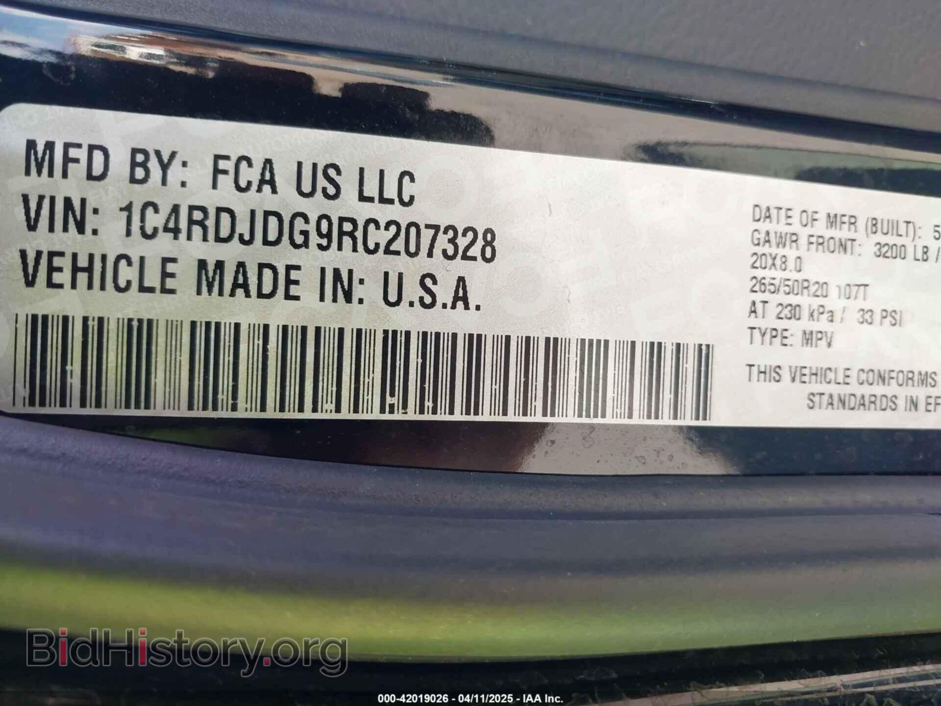 2024 DODGE DURANGO - VIN: 1C4RDJDG9RC207328 - Photo 9
