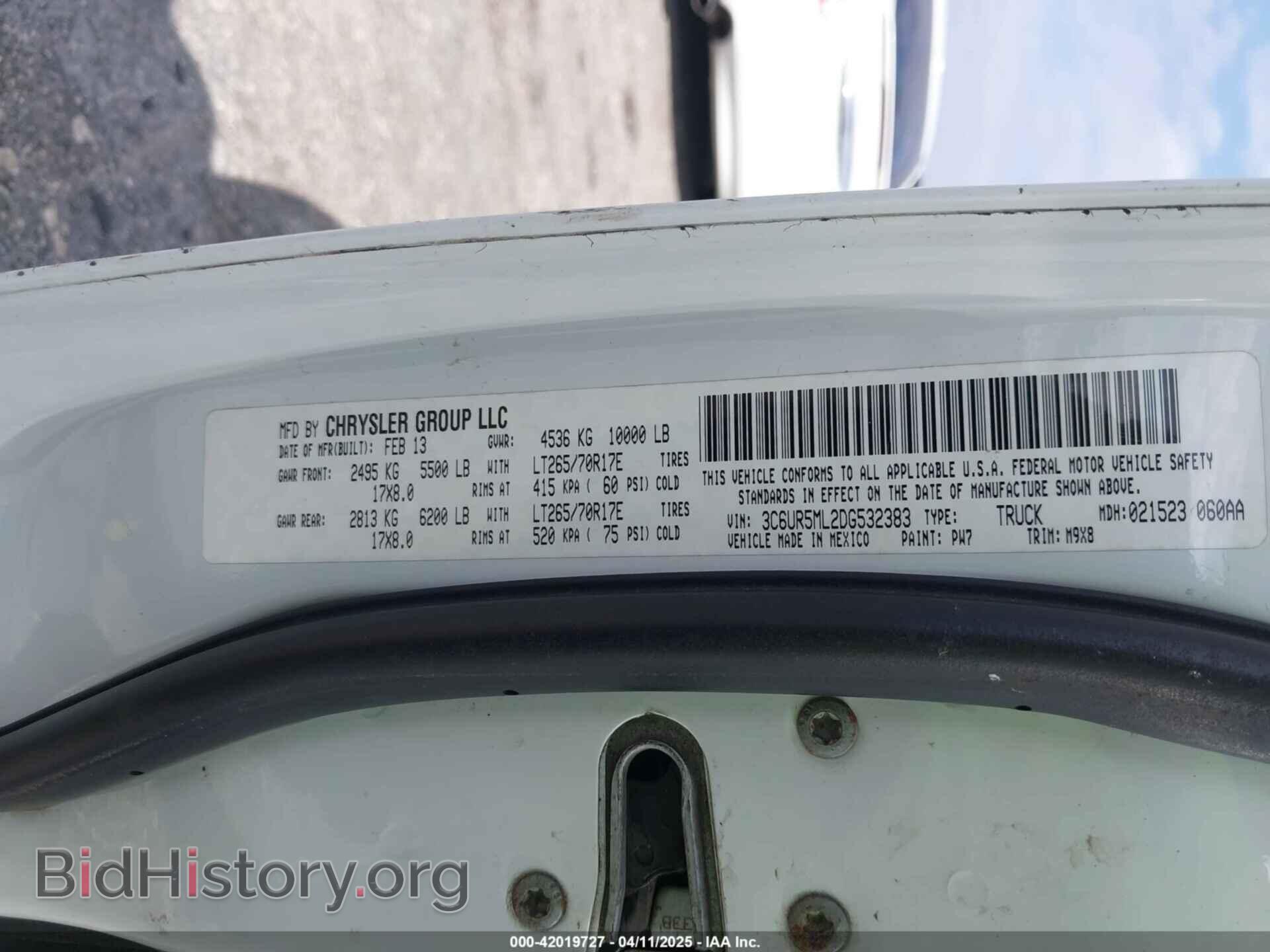 2013 RAM 2500 - VIN: 3C6UR5ML2DG532383 - Фото 9