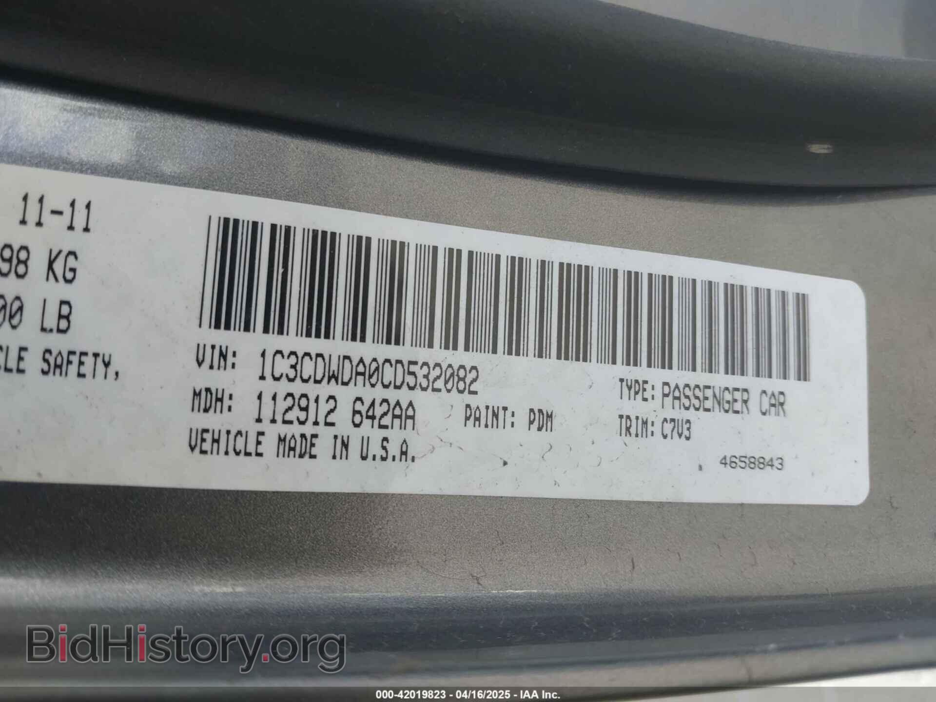 2012 DODGE CALIBER - VIN: 1C3CDWDA0CD532082 - Photo 9