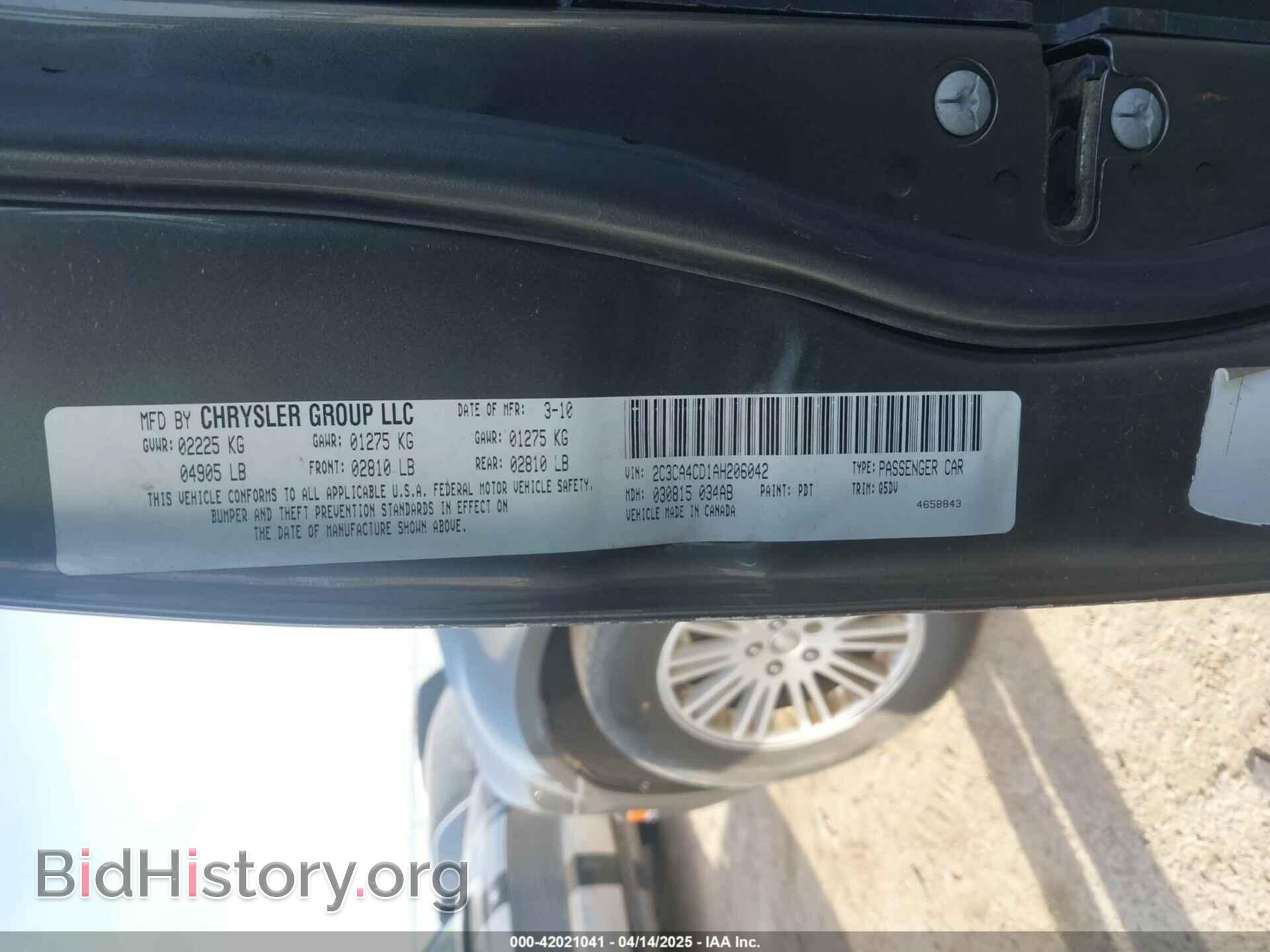 2010 CHRYSLER 300 - VIN: 2C3CA4CD1AH206042 - Фото 9