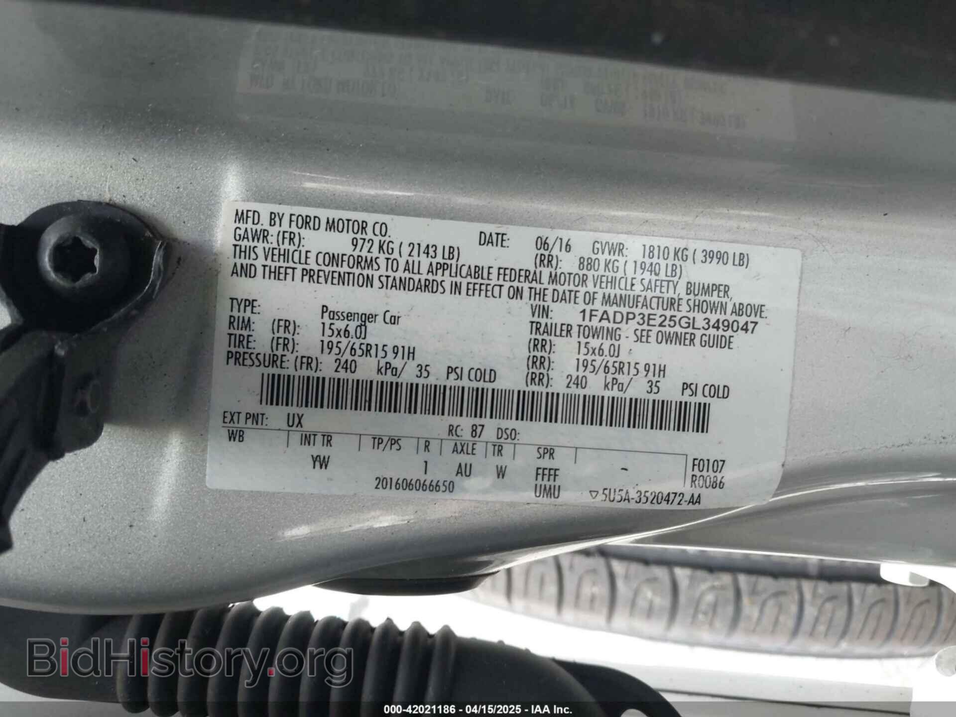 2016 FORD FOCUS - VIN: 1FADP3E25GL349047 - Фото 9