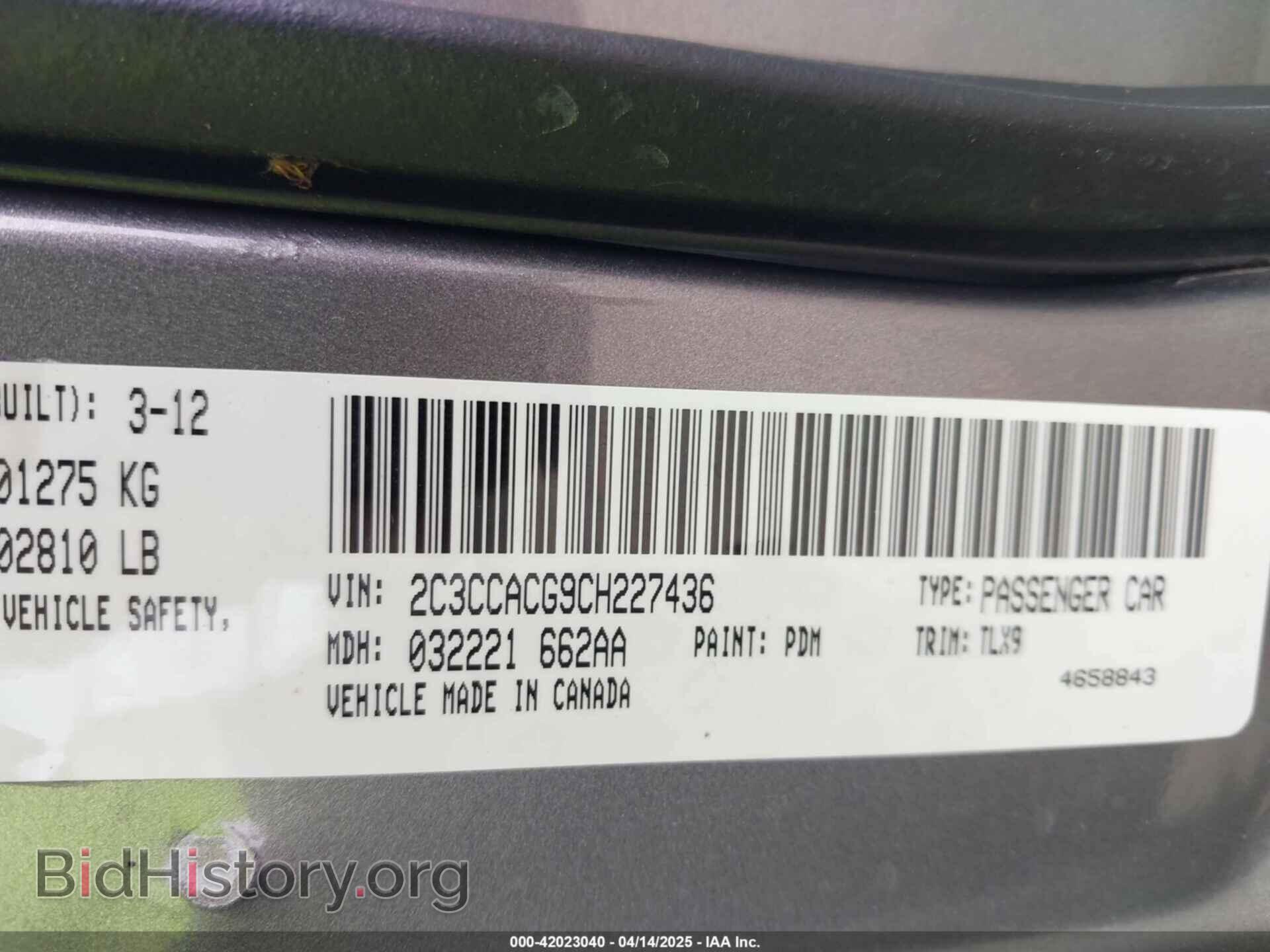2012 CHRYSLER 300 - VIN: 2C3CCACG9CH227436 - Фото 9