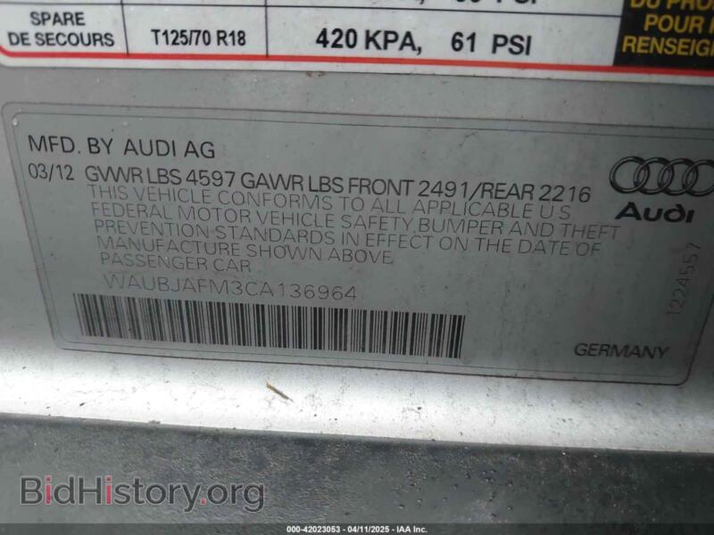 2012 Audi A3 (VIN WAUBJAFM3CA136964) — фото 9 из 12