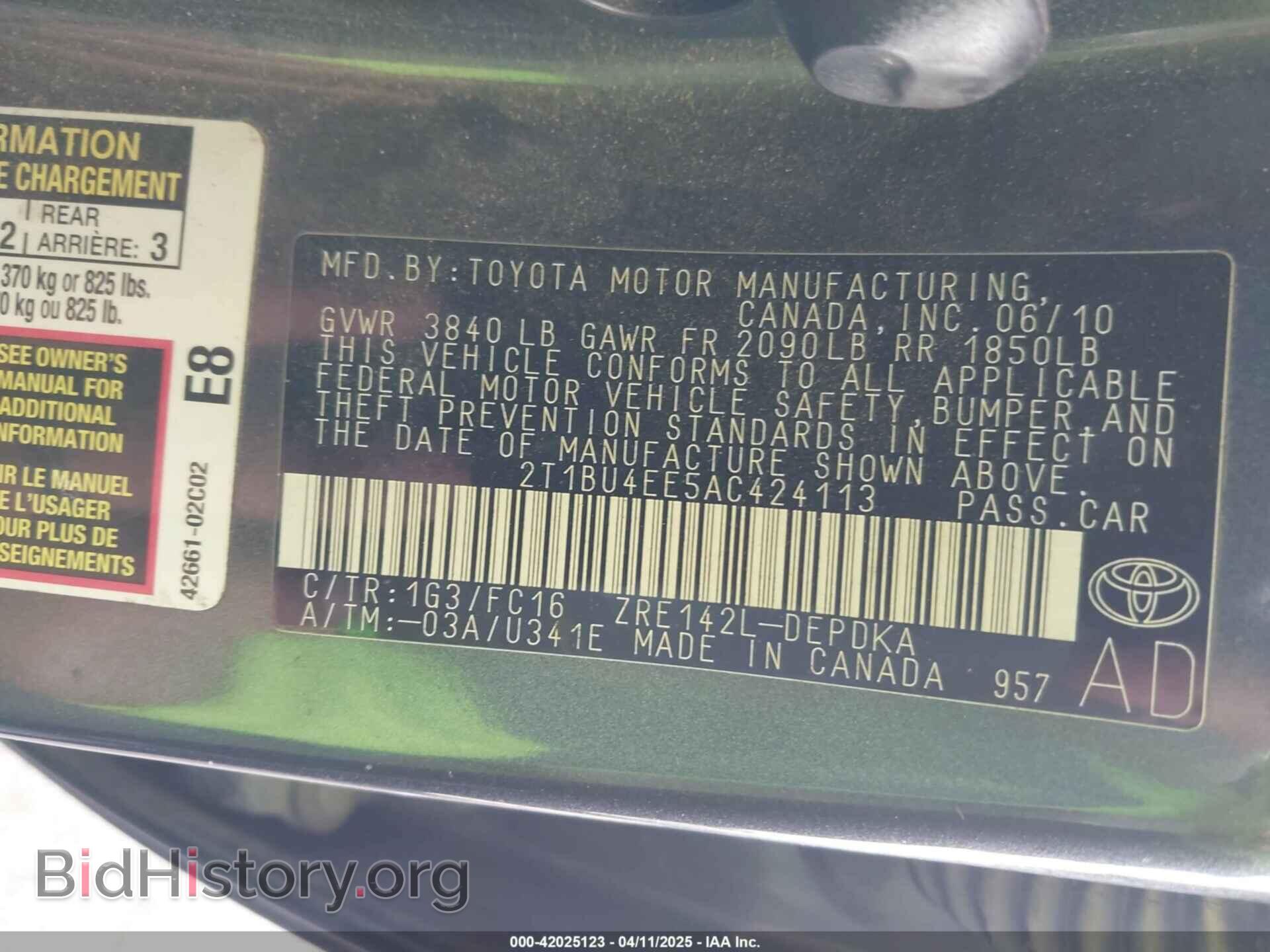 2010 TOYOTA COROLLA - VIN: 2T1BU4EE5AC424113 - Фото 9