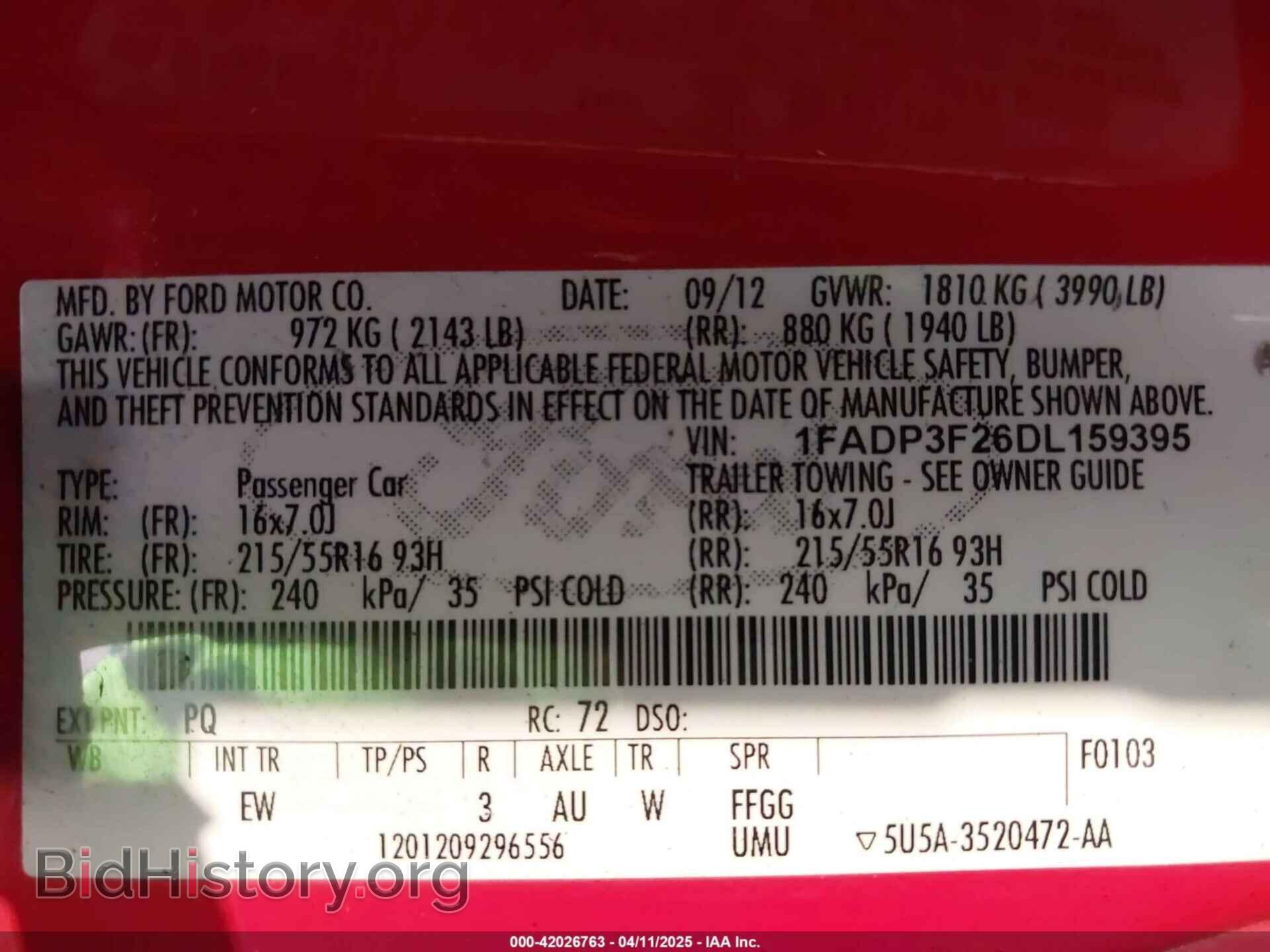 2013 FORD FOCUS - VIN: 1FADP3F26DL159395 - Фото 9