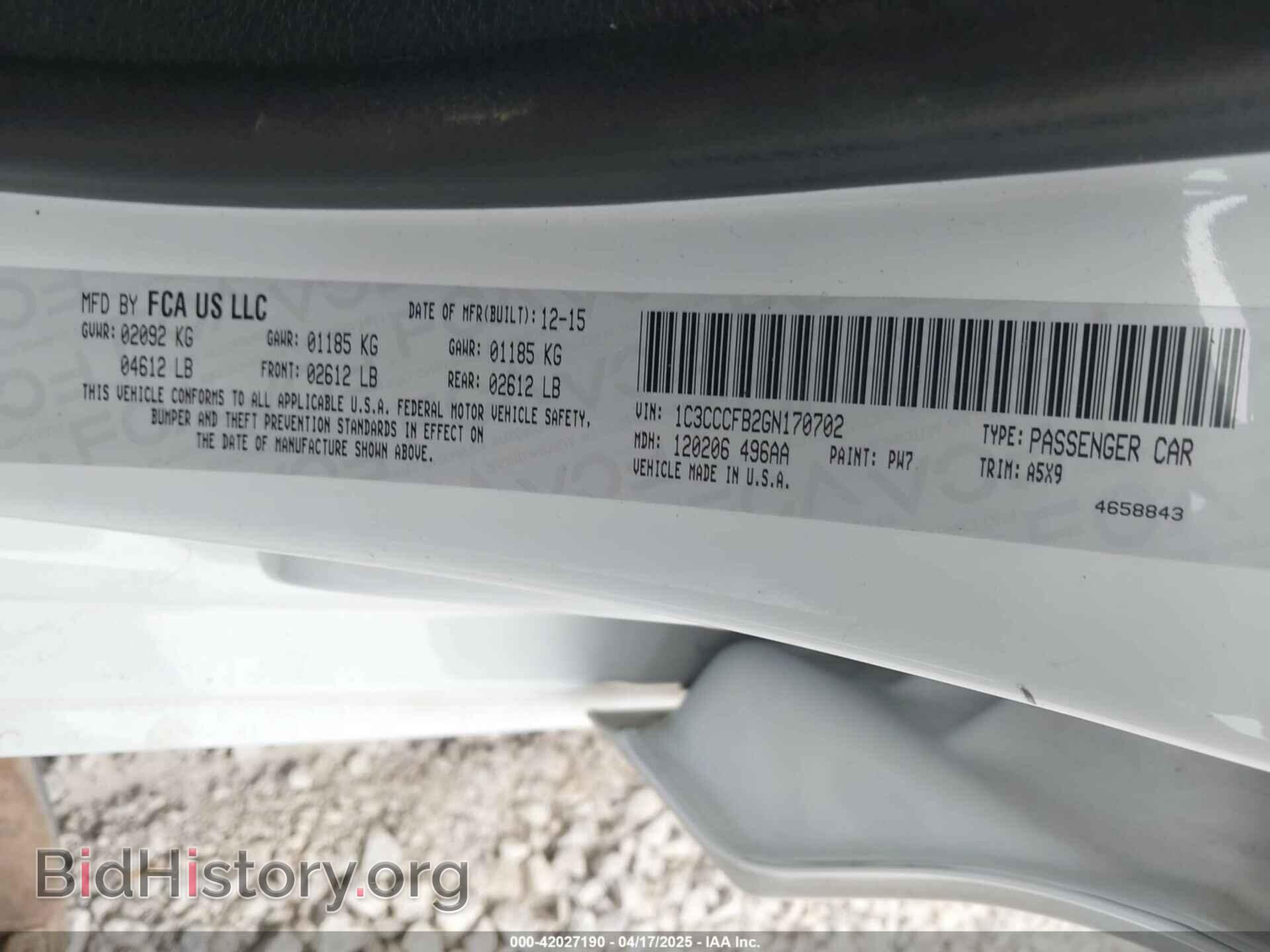 2016 CHRYSLER 200 - VIN: 1C3CCCFB2GN170702 - Фото 9