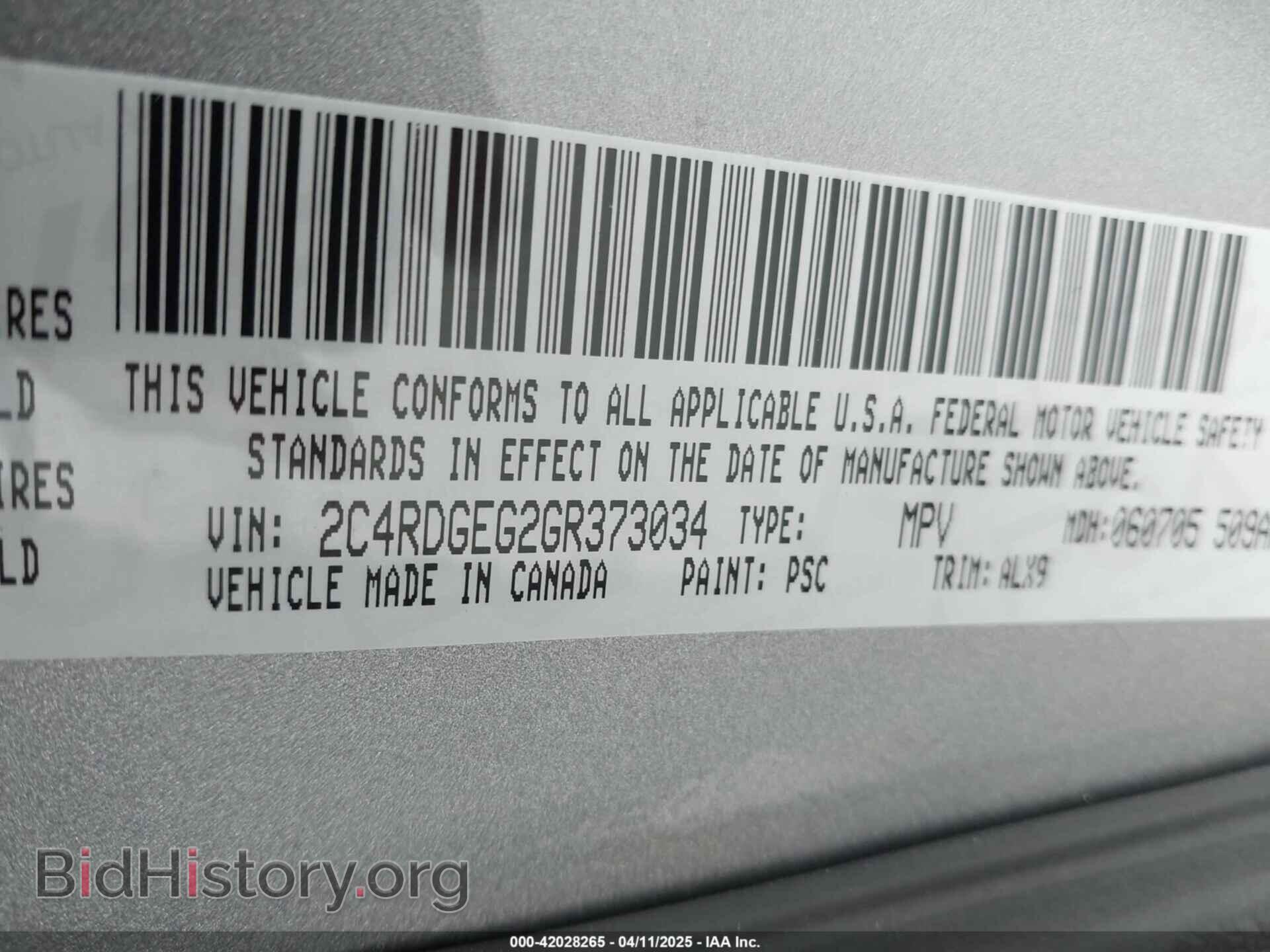 2016 DODGE GRAND CARAVAN - VIN: 2C4RDGEG2GR373034 - Фото 9