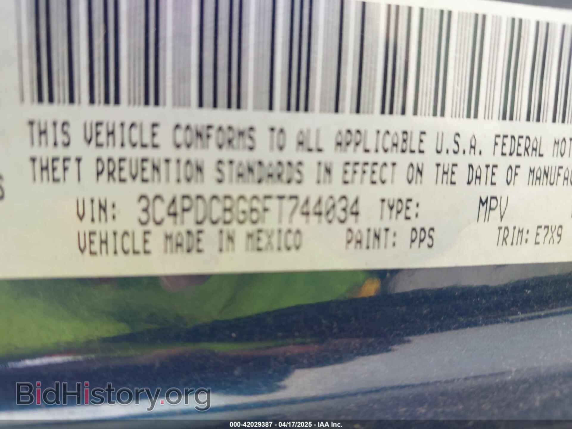 2015 DODGE JOURNEY - VIN: 3C4PDCBG6FT744034 - Фото 9