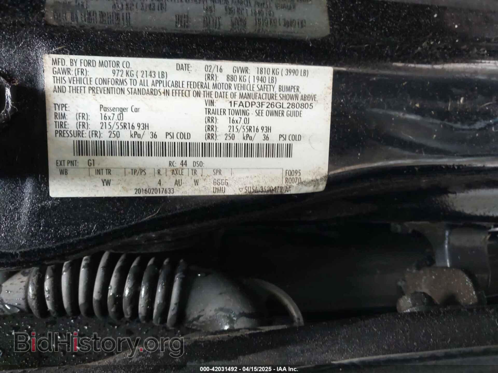 2016 FORD FOCUS - VIN: 1FADP3F26GL280805 - Photo 9