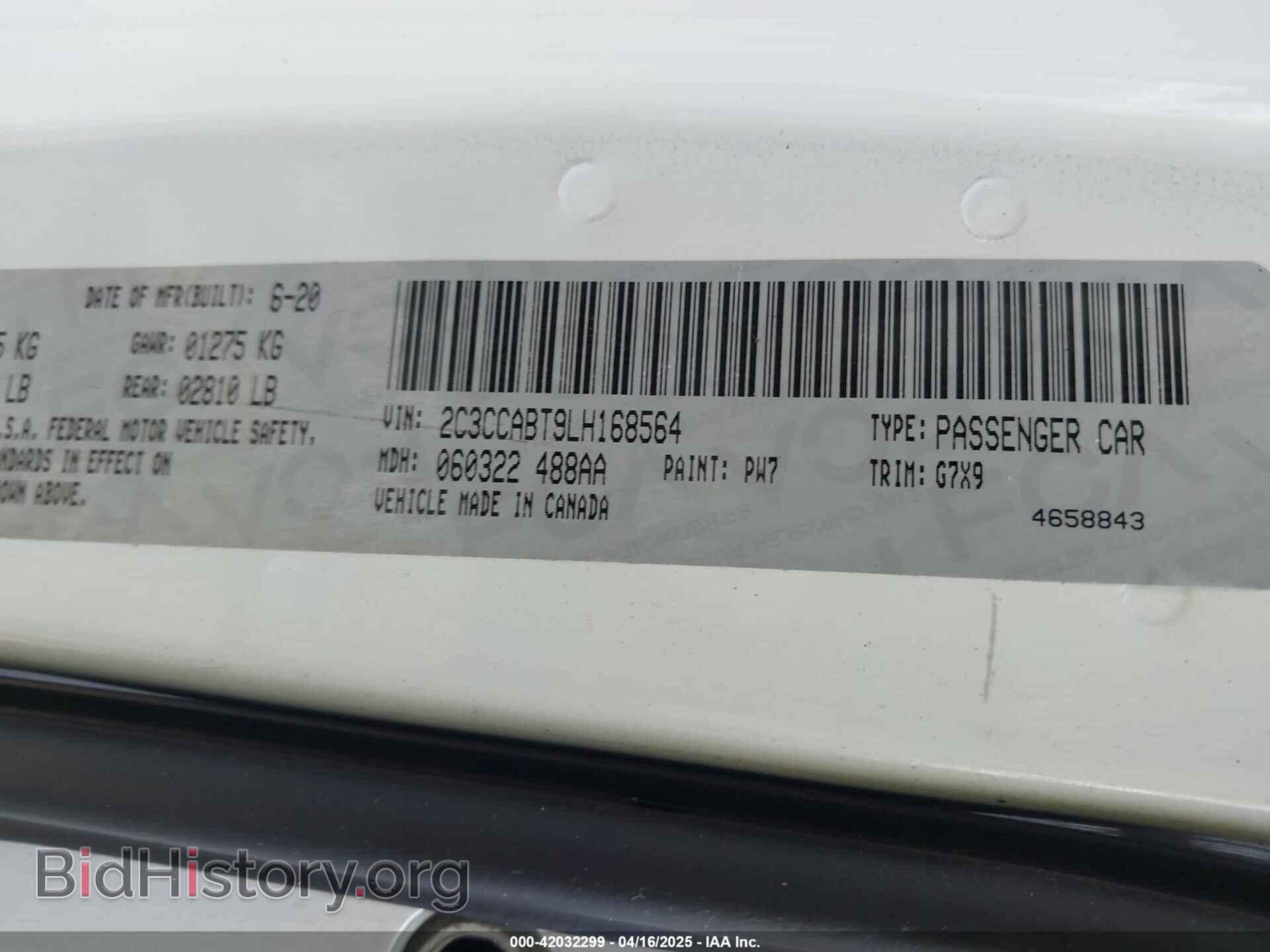 2020 CHRYSLER 300 - VIN: 2C3CCABT9LH168564 - Фото 9