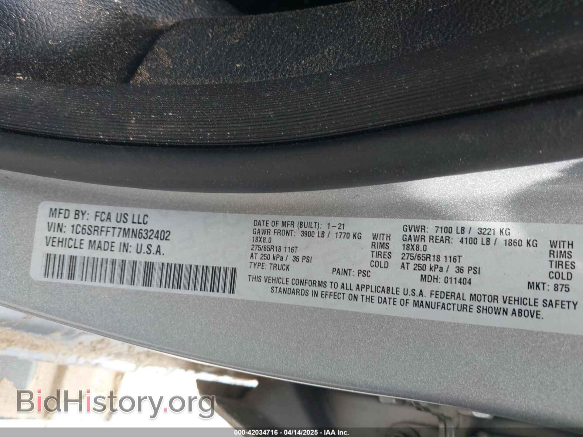 2021 RAM 1500 - VIN: 1C6SRFFT7MN632402 - Фото 9