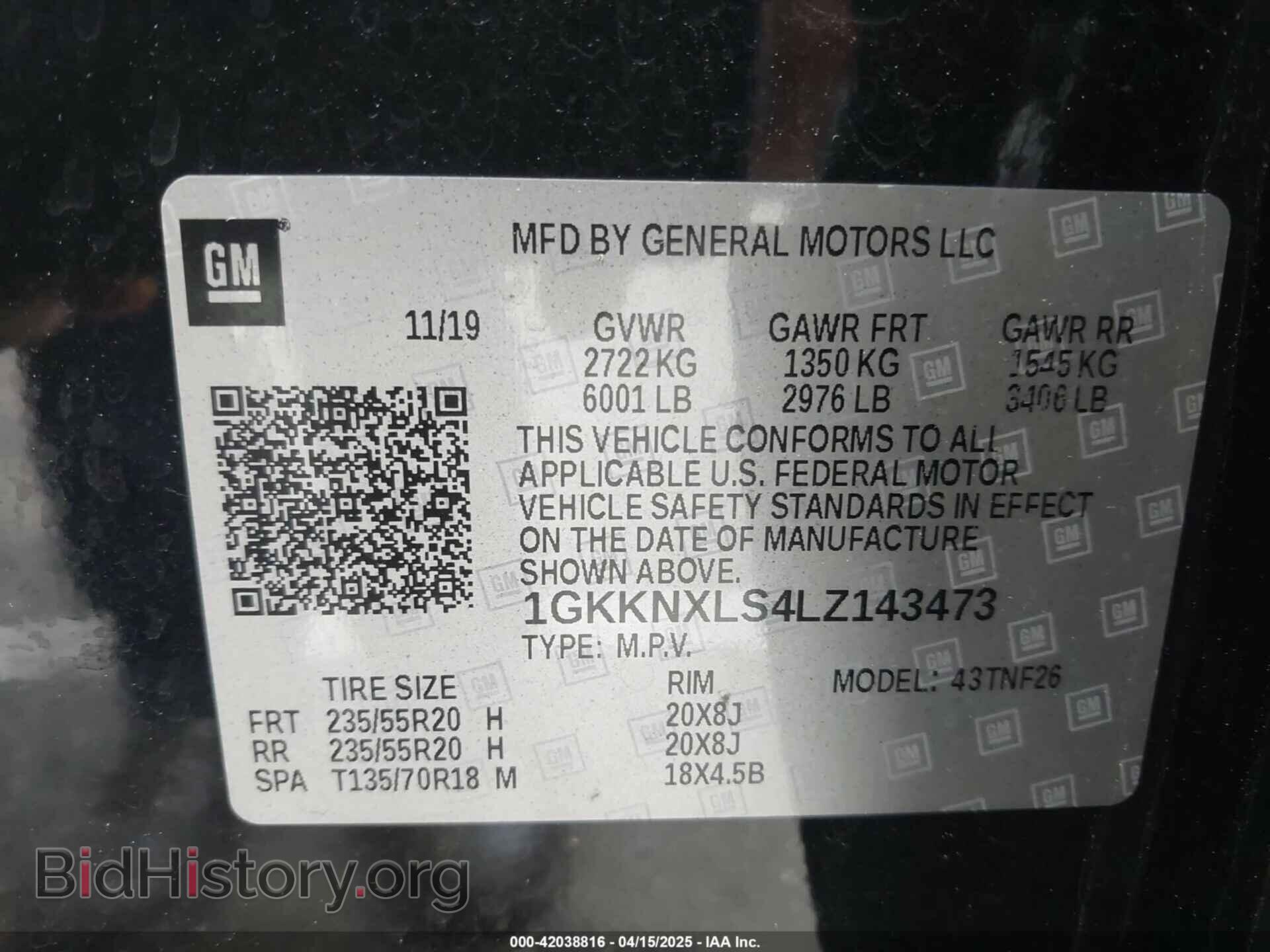 2020 GMC ACADIA - VIN: 1GKKNXLS4LZ143473 - Photo 9