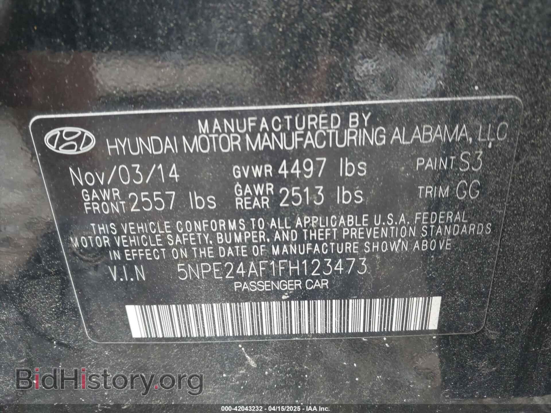 2015 HYUNDAI SONATA - VIN: 5NPE24AF1FH123473 - Фото 9