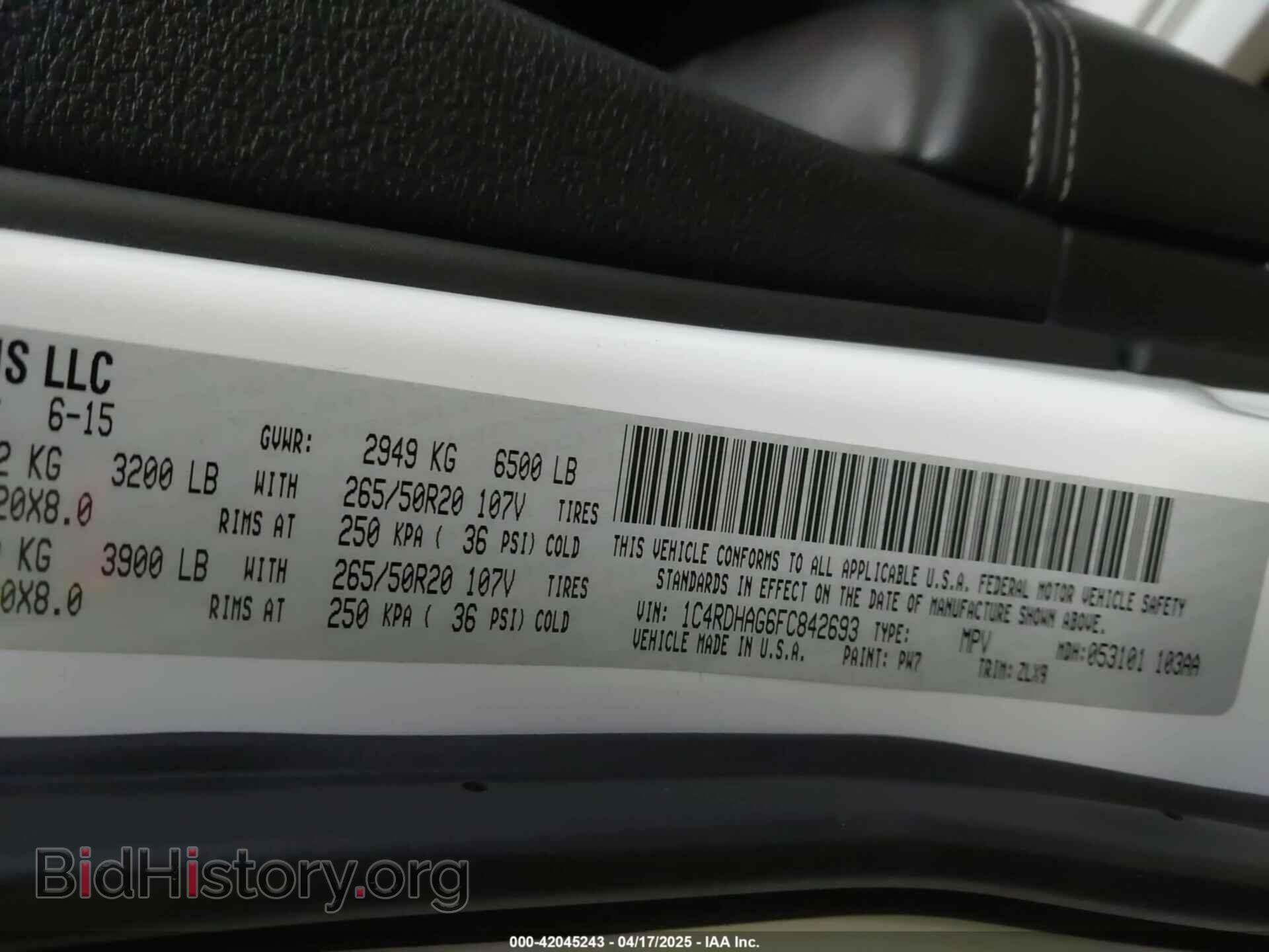 2015 DODGE DURANGO - VIN: 1C4RDHAG6FC842693 - Фото 9