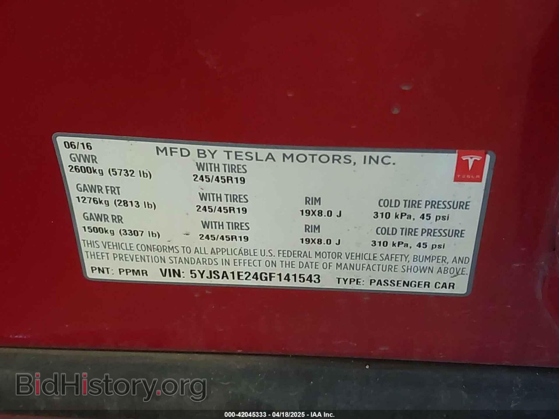 2016 TESLA MODEL S - VIN: 5YJSA1E24GF141543 - Photo 9