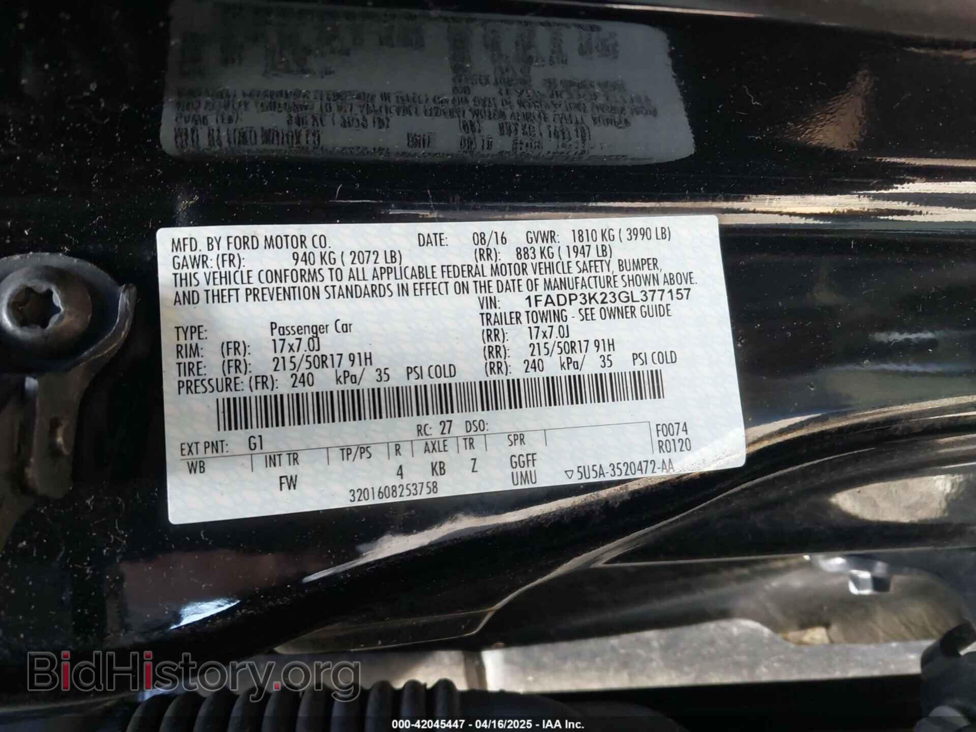 2016 FORD FOCUS - VIN: 1FADP3K23GL377157 - Photo 9