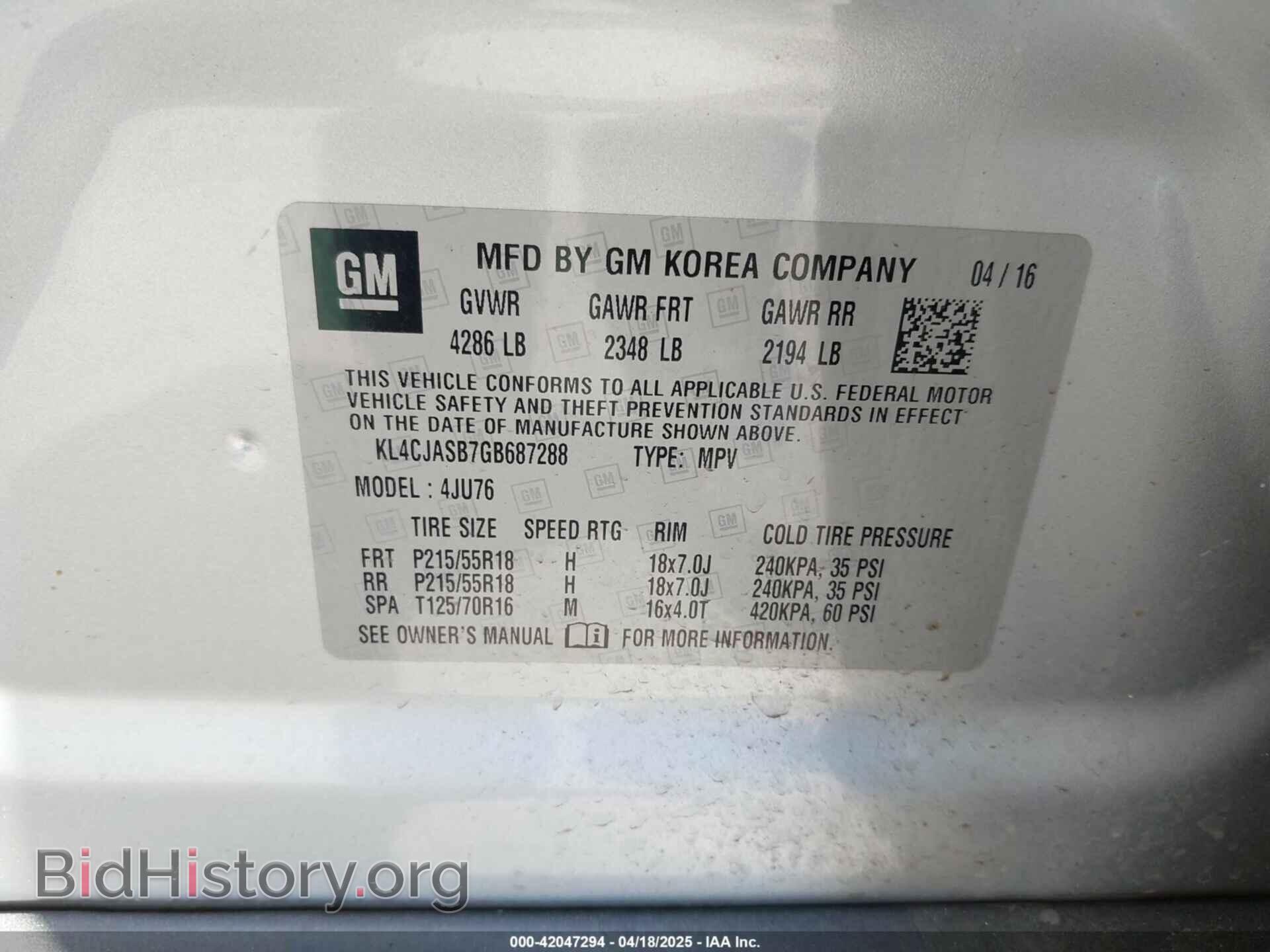 2016 BUICK ENCORE - VIN: KL4CJASB7GB687288 - Photo 9