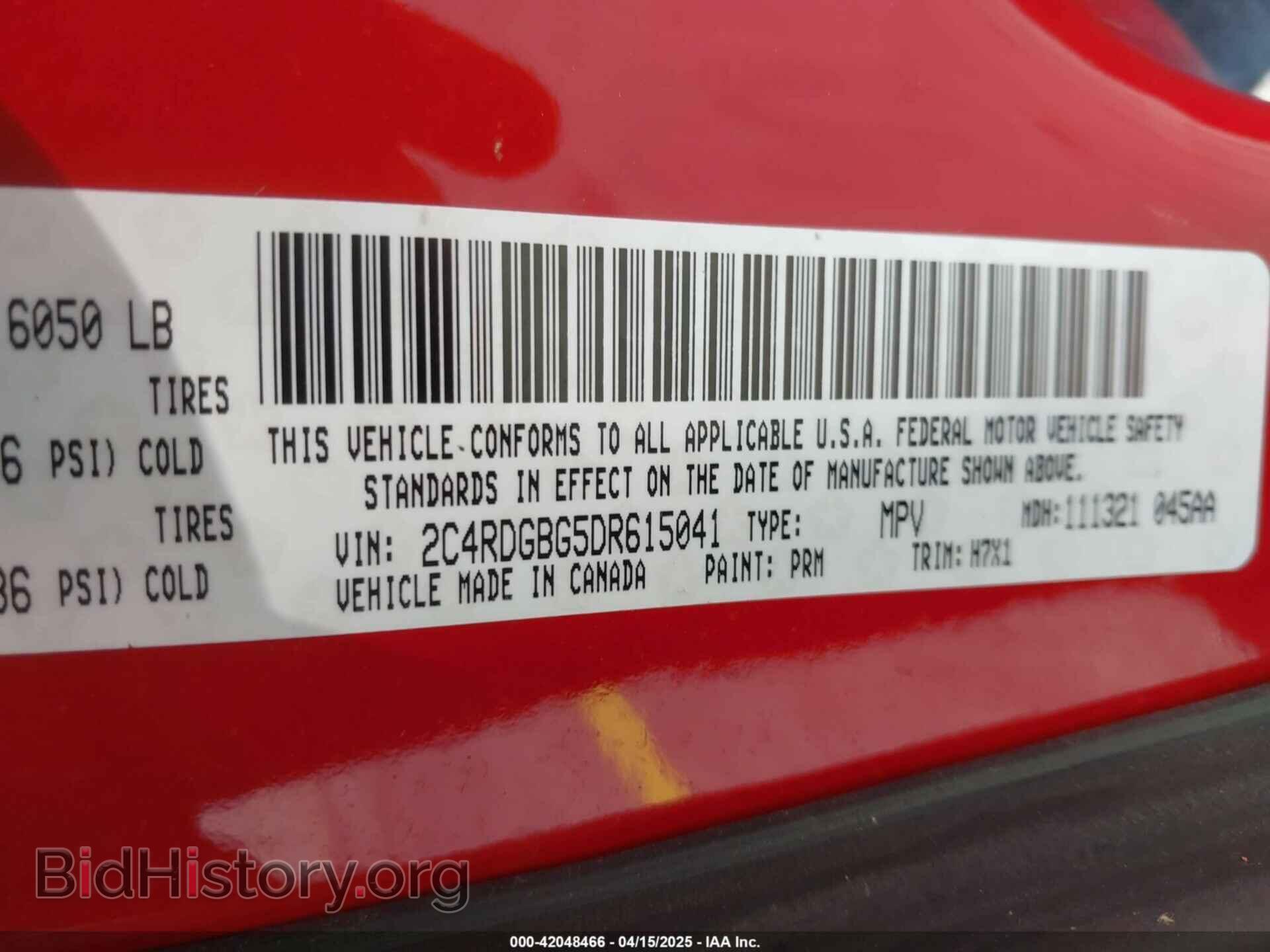 2013 DODGE GRAND CARAVAN - VIN: 2C4RDGBG5DR615041 - Фото 9