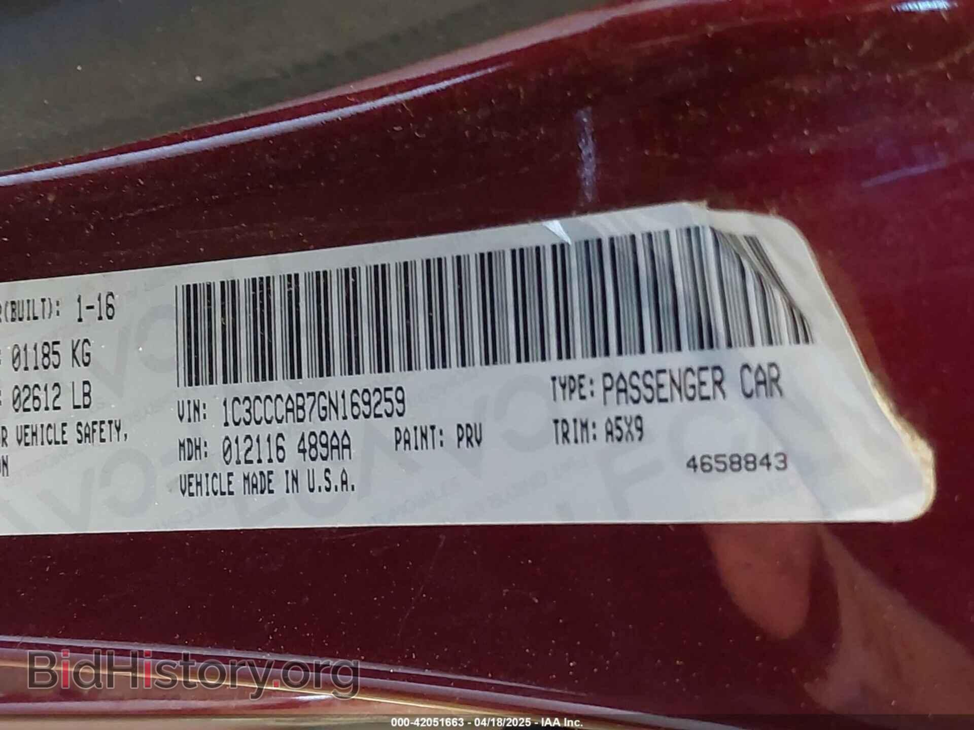 2016 CHRYSLER 200 - VIN: 1C3CCCAB7GN169259 - Фото 9