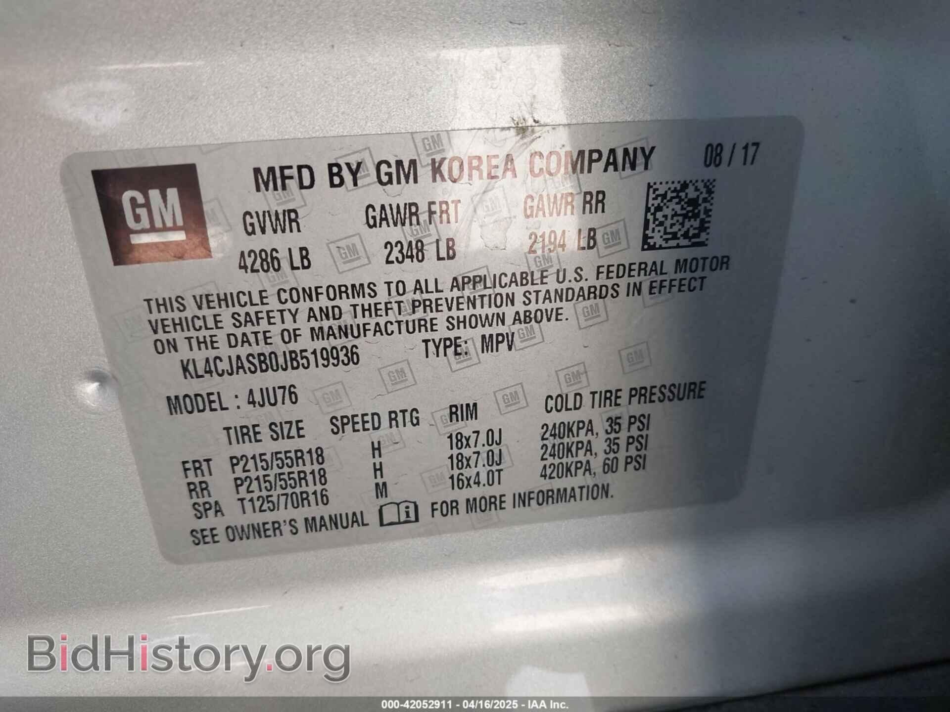2018 BUICK ENCORE - VIN: KL4CJASB0JB519936 - Photo 9