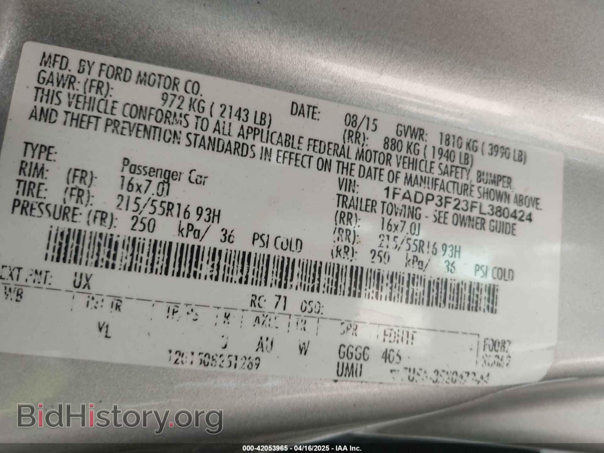 2015 FORD FOCUS - VIN: 1FADP3F23FL380424 - Фото 9