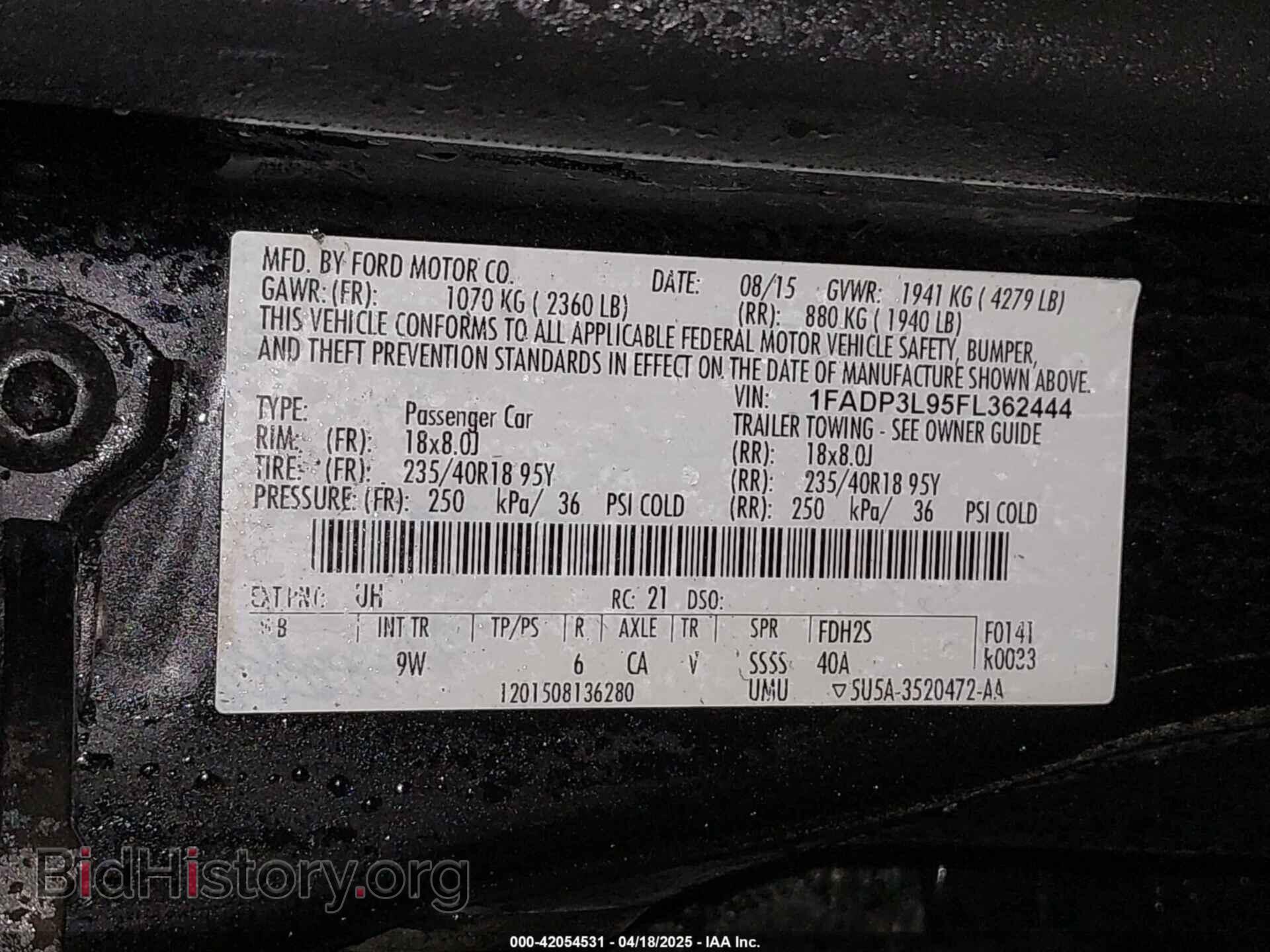 2015 FORD FOCUS ST - VIN: 1FADP3L95FL362444 - Фото 9