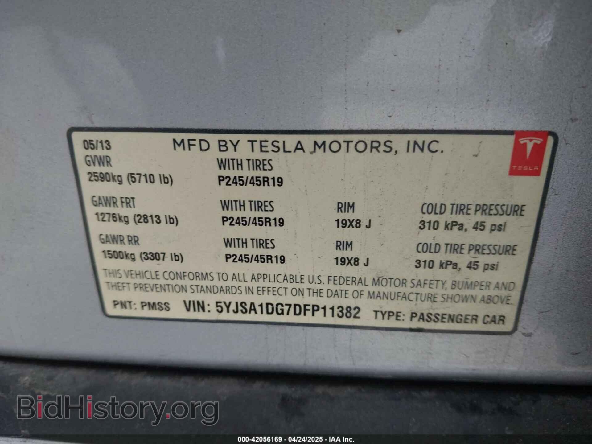 2013 TESLA MODEL S - VIN: 5YJSA1DG7DFP11382 - Фото 9