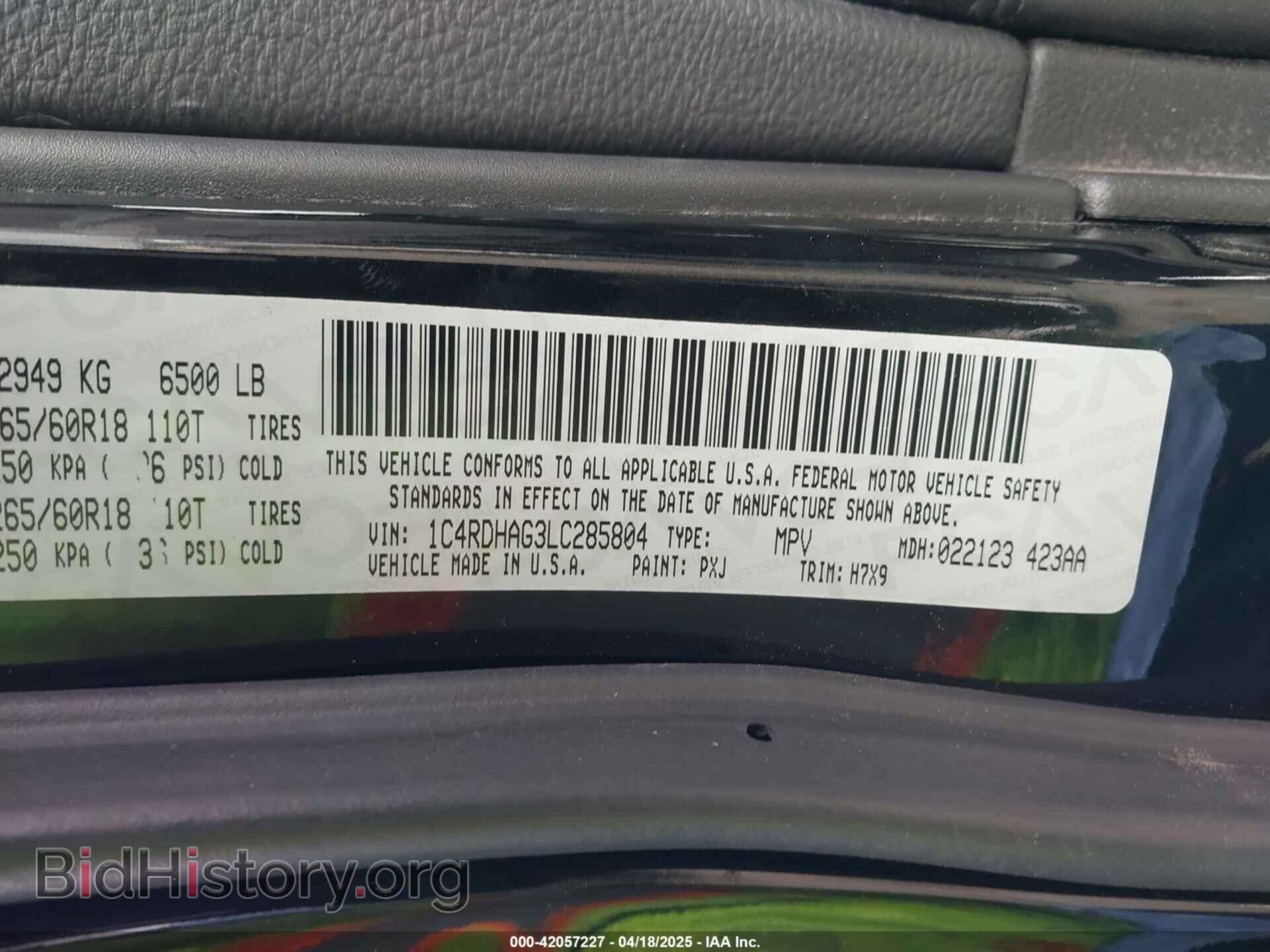 2020 DODGE DURANGO - VIN: 1C4RDHAG3LC285804 - Photo 9
