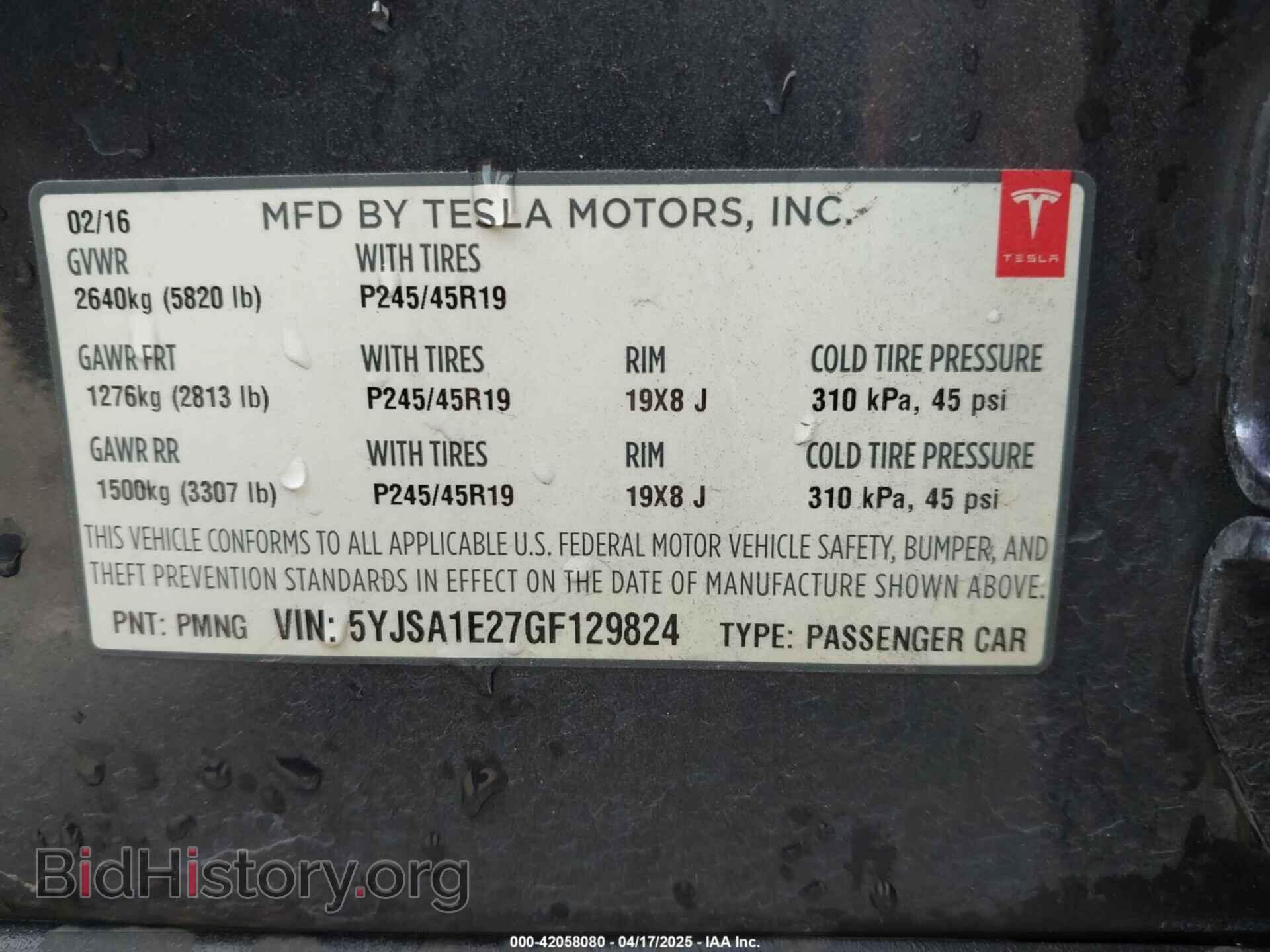 2016 TESLA MODEL S - VIN: 5YJSA1E27GF129824 - Photo 9