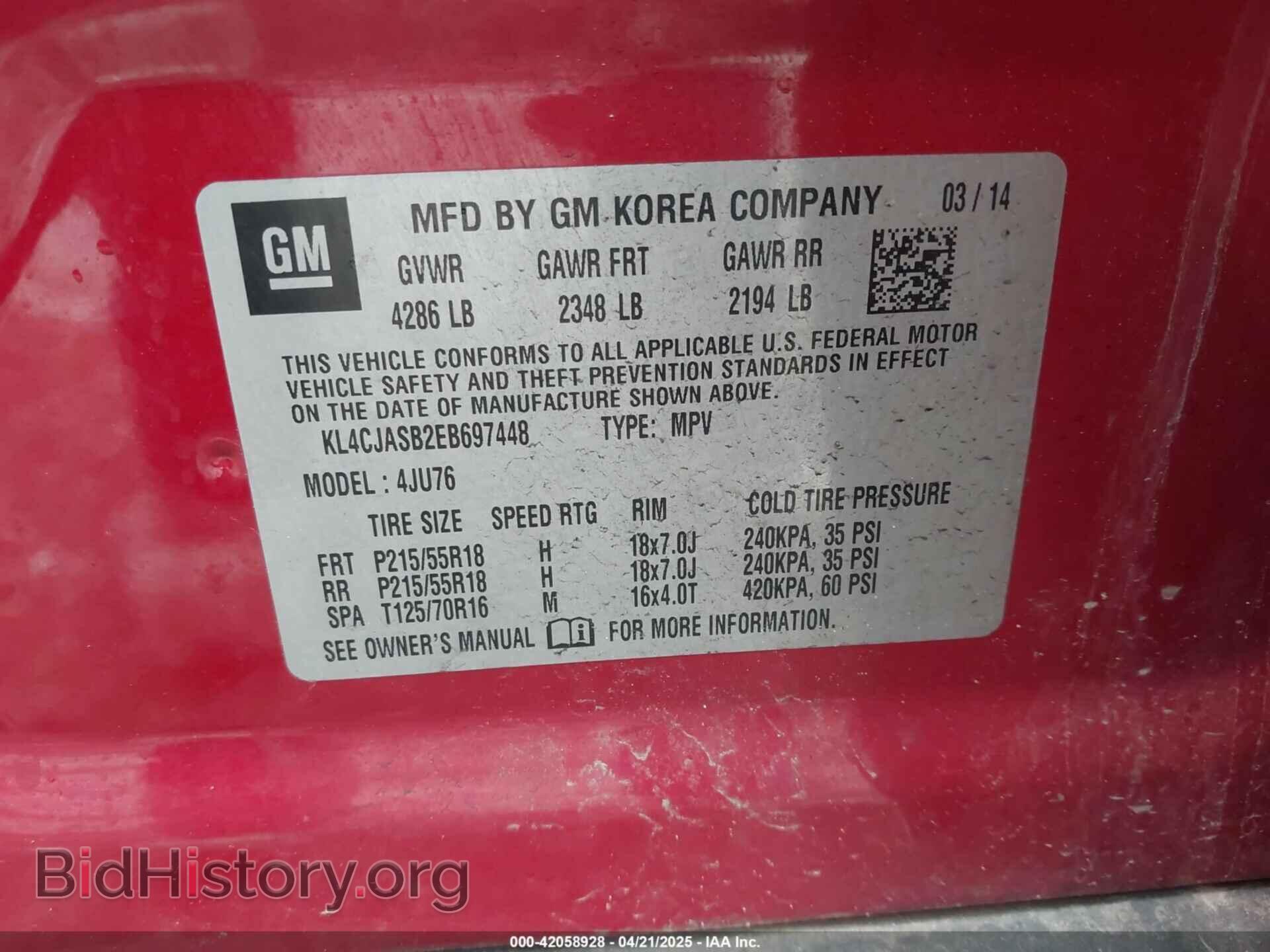 2014 BUICK ENCORE - VIN: KL4CJASB2EB697448 - Photo 9