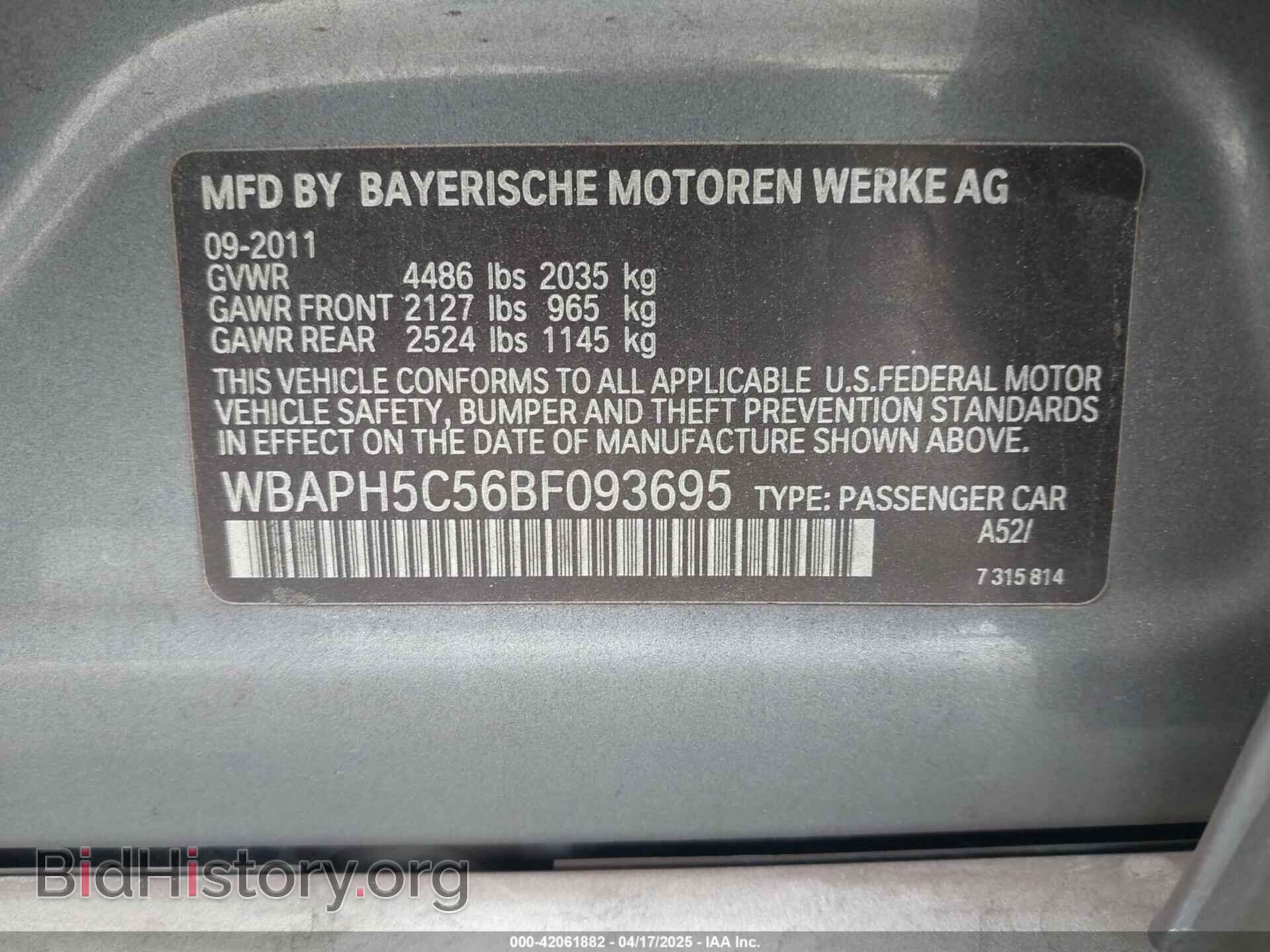 2011 BMW 328I - VIN: WBAPH5C56BF093695 - Фото 9
