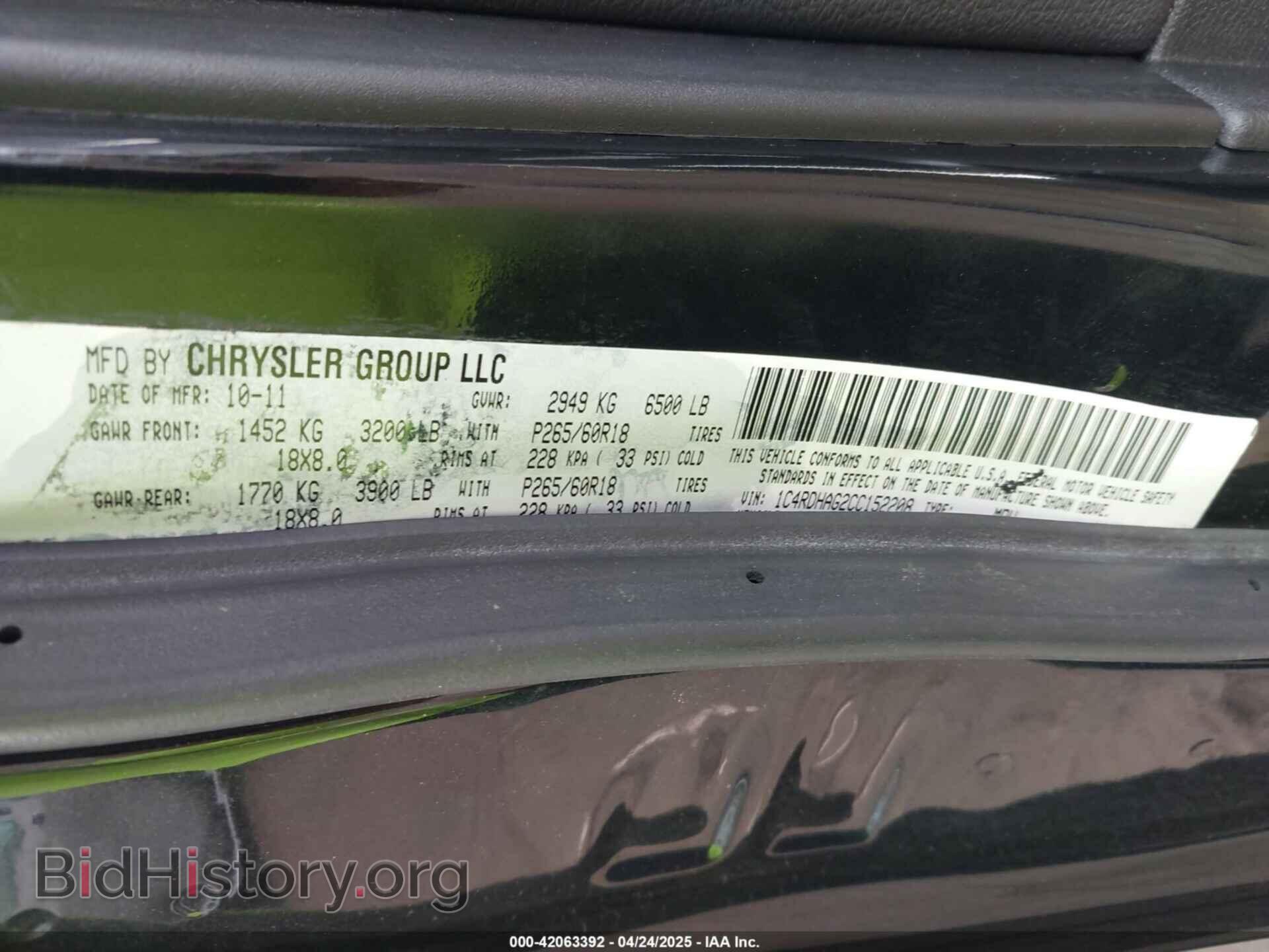 2012 DODGE DURANGO - VIN: 1C4RDHAG2CC152208 - Фото 9