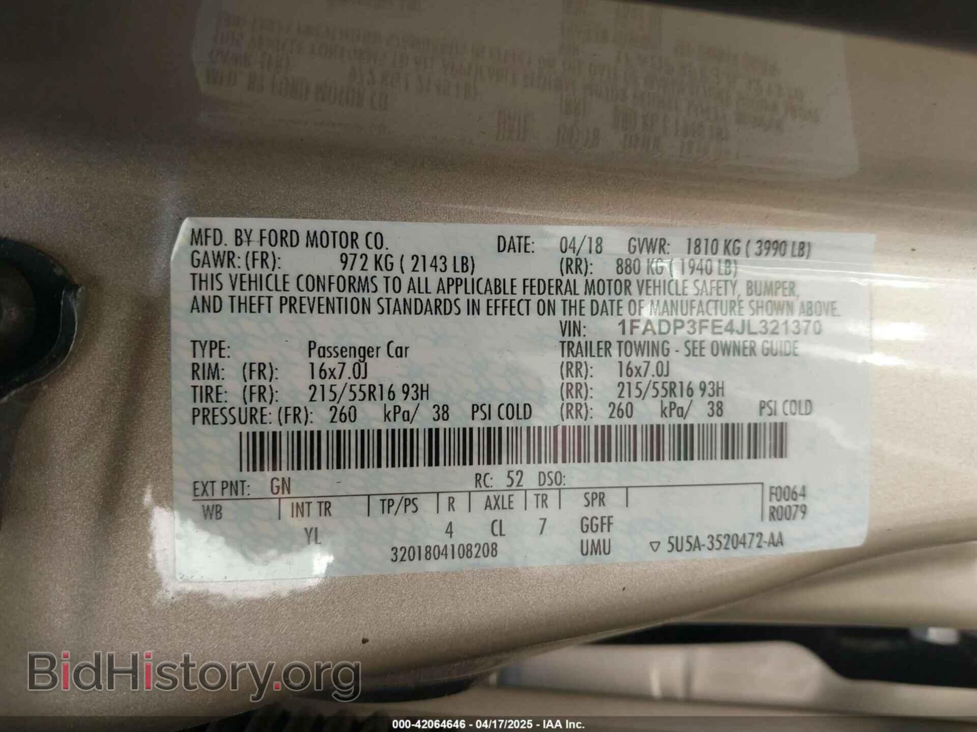 2018 FORD FOCUS - VIN: 1FADP3FE4JL321370 - Фото 9
