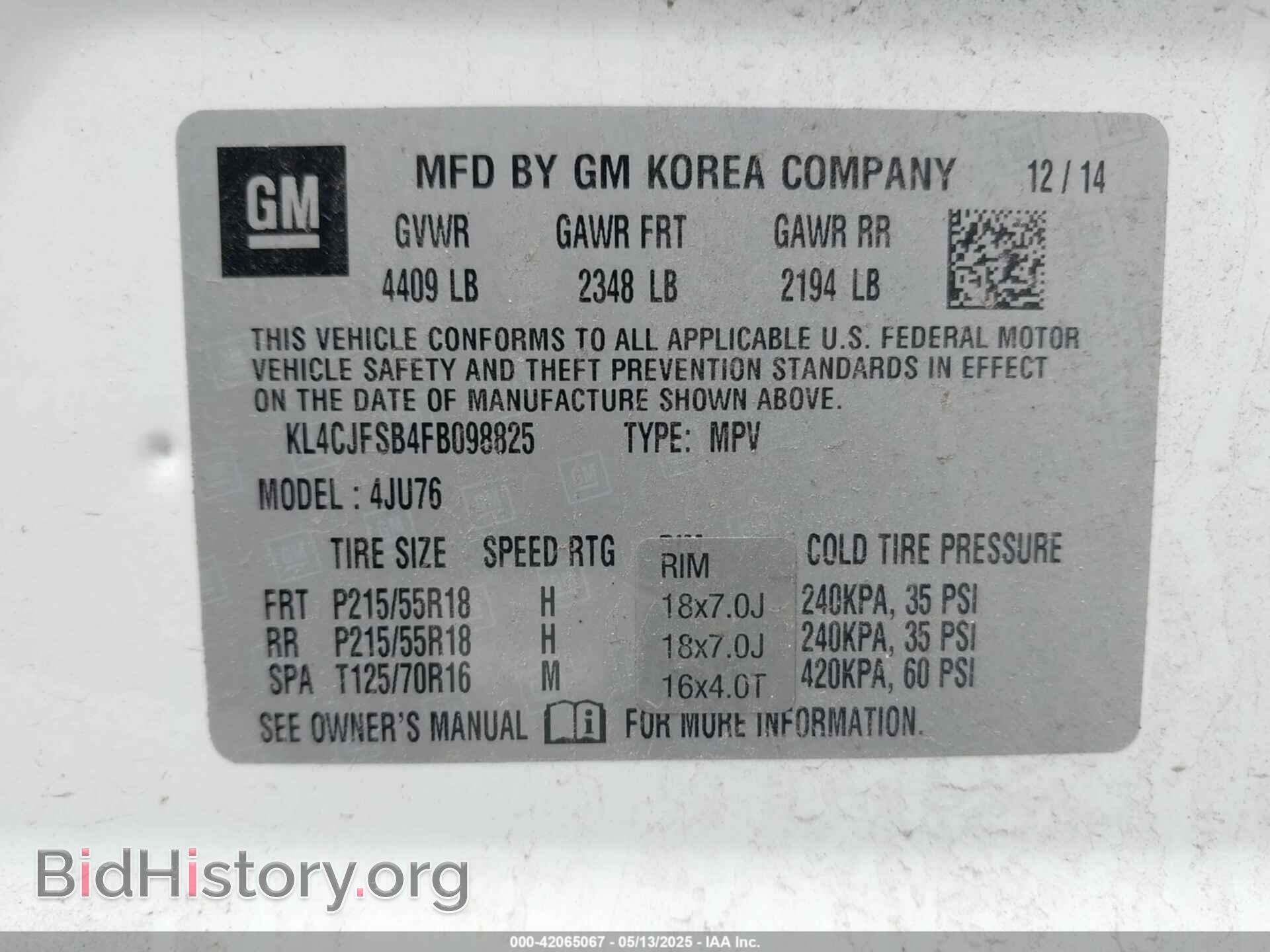 2015 BUICK ENCORE - VIN: KL4CJFSB4FB098825 - Photo 9