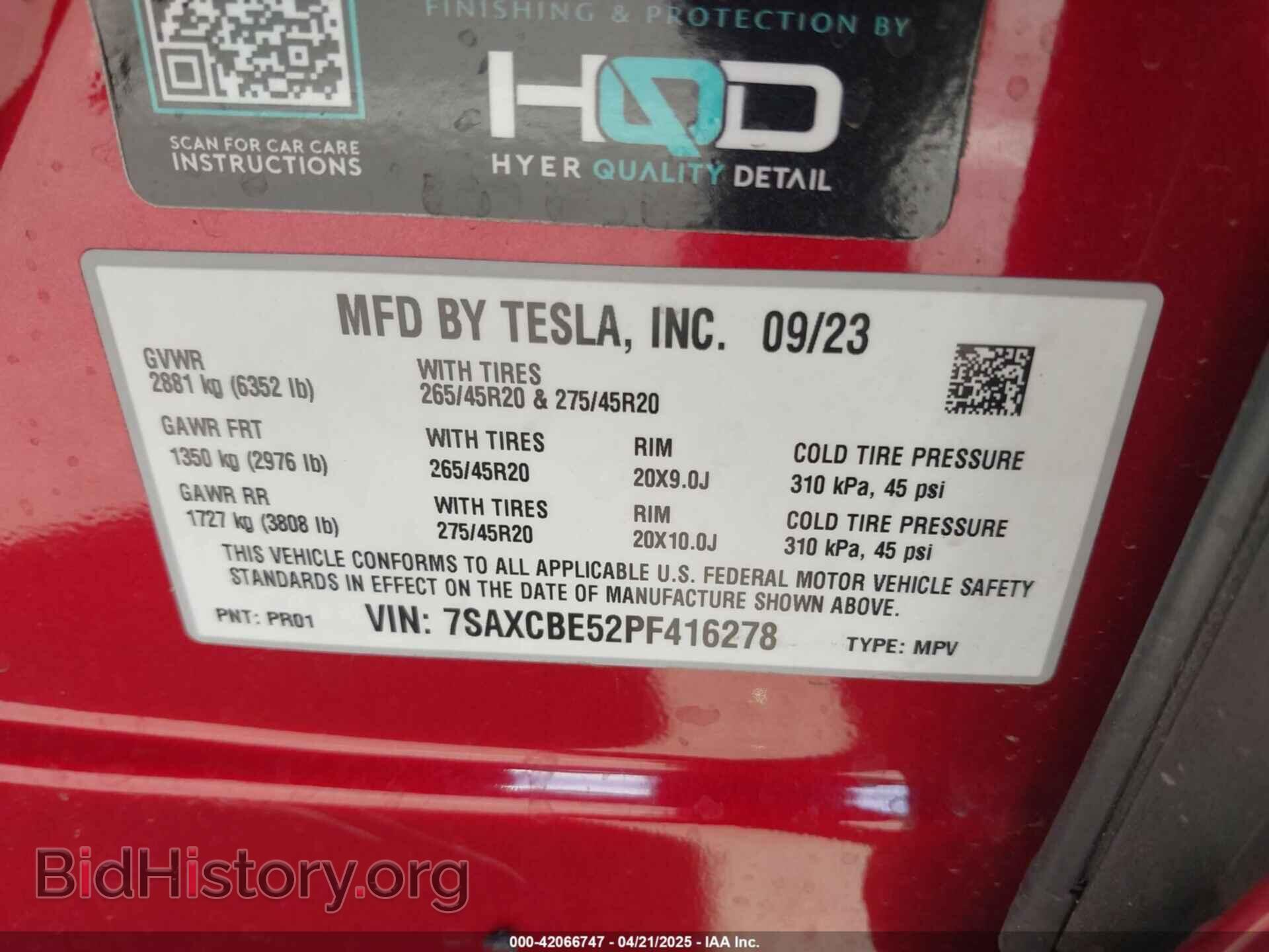 2023 TESLA MODEL X - VIN: 7SAXCBE52PF416278 - Фото 9