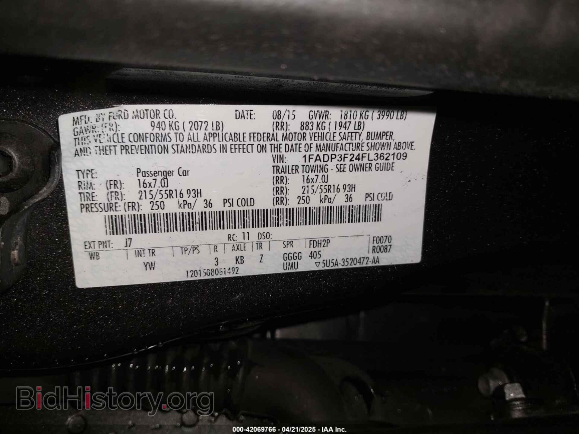 2015 FORD FOCUS - VIN: 1FADP3F24FL362109 - Photo 9