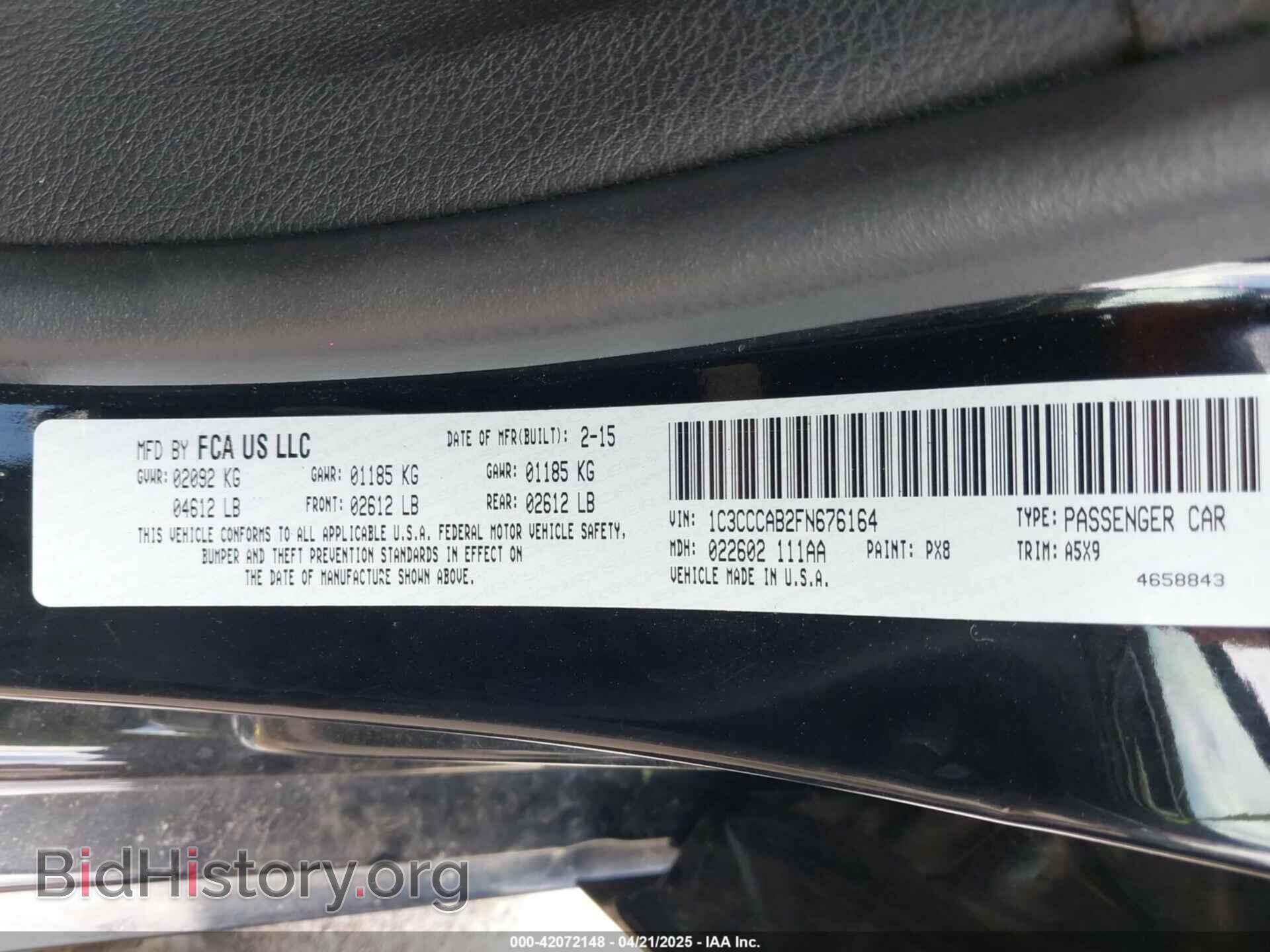 2015 CHRYSLER 200 - VIN: 1C3CCCAB2FN676164 - Фото 9