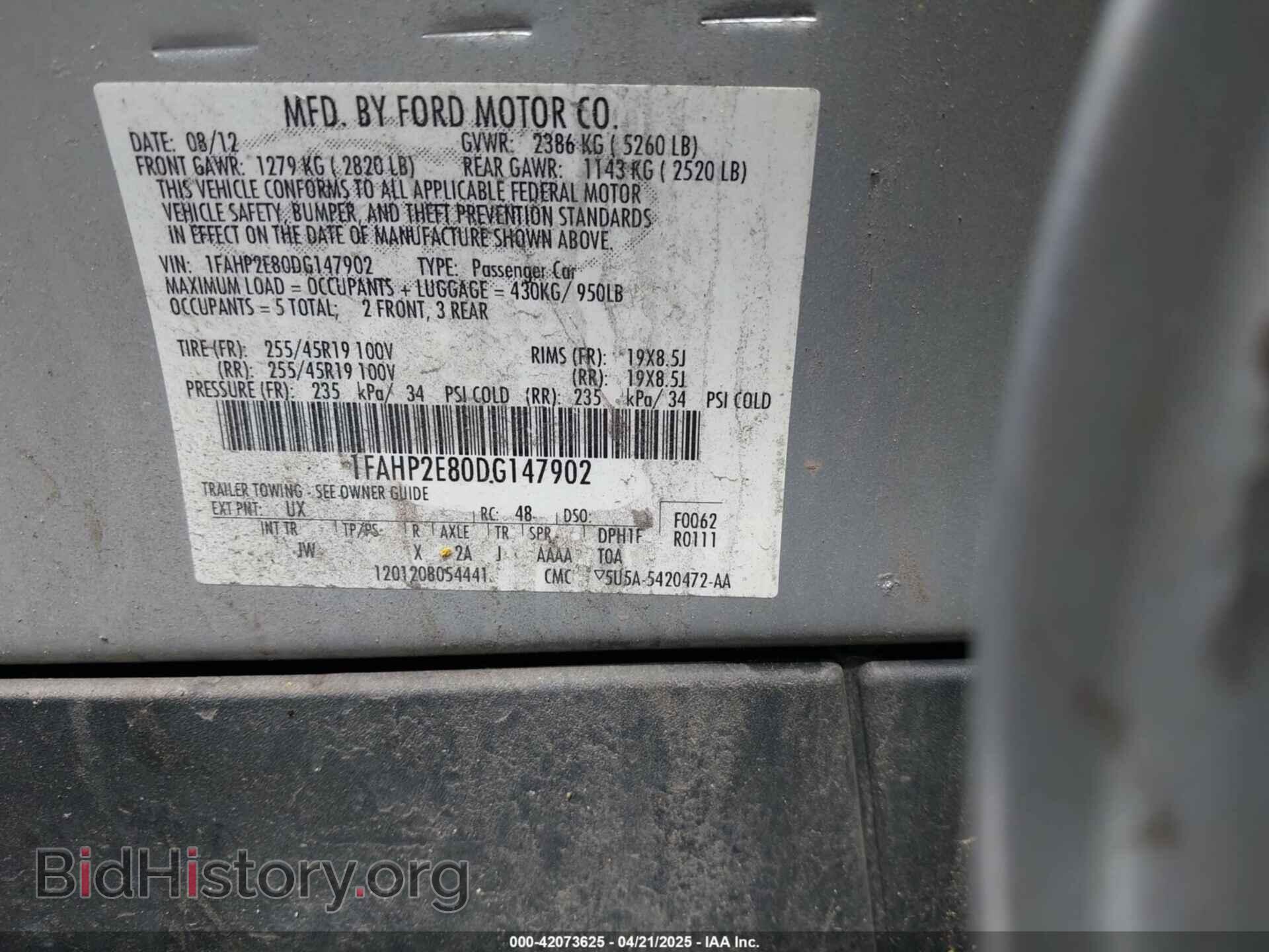 2013 FORD TAURUS - VIN: 1FAHP2E80DG147902 - Фото 9