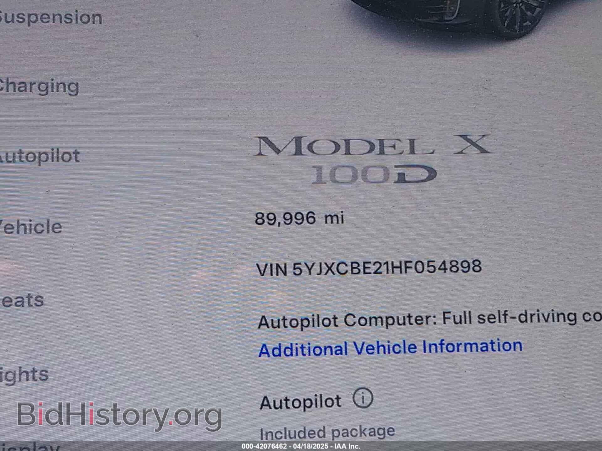 2017 TESLA MODEL X - VIN: 5YJXCBE21HF054898 - Фото 14