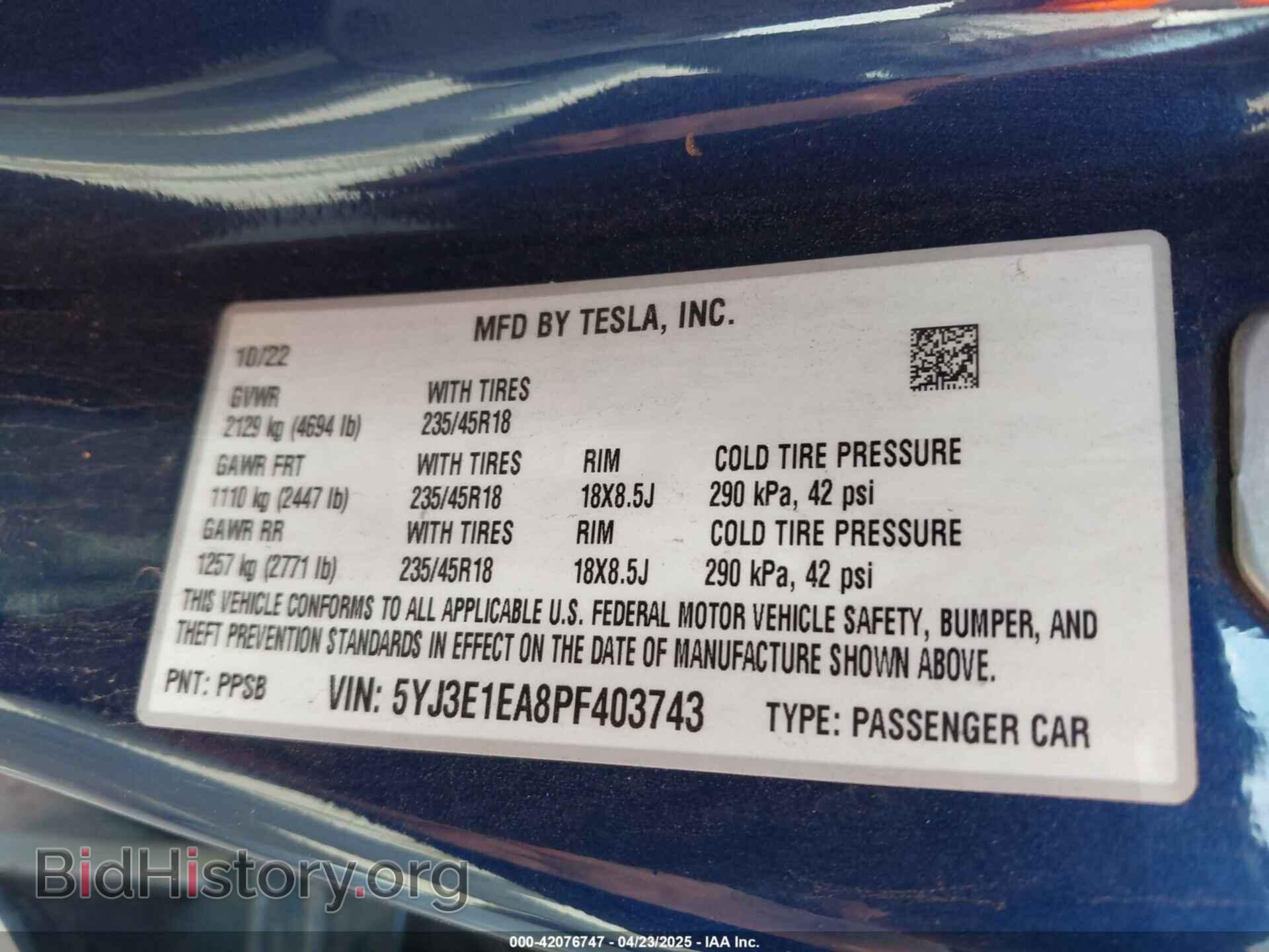 2023 TESLA MODEL 3 - VIN: 5YJ3E1EA8PF403743 - Фото 9