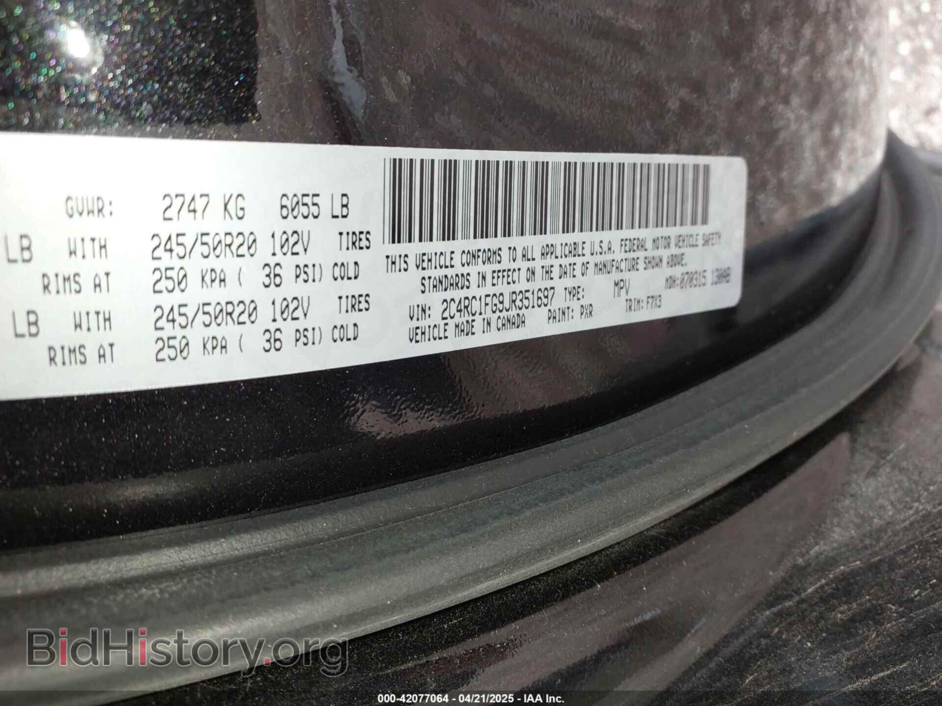 2018 CHRYSLER PACIFICA - VIN: 2C4RC1FG9JR351697 - Photo 9