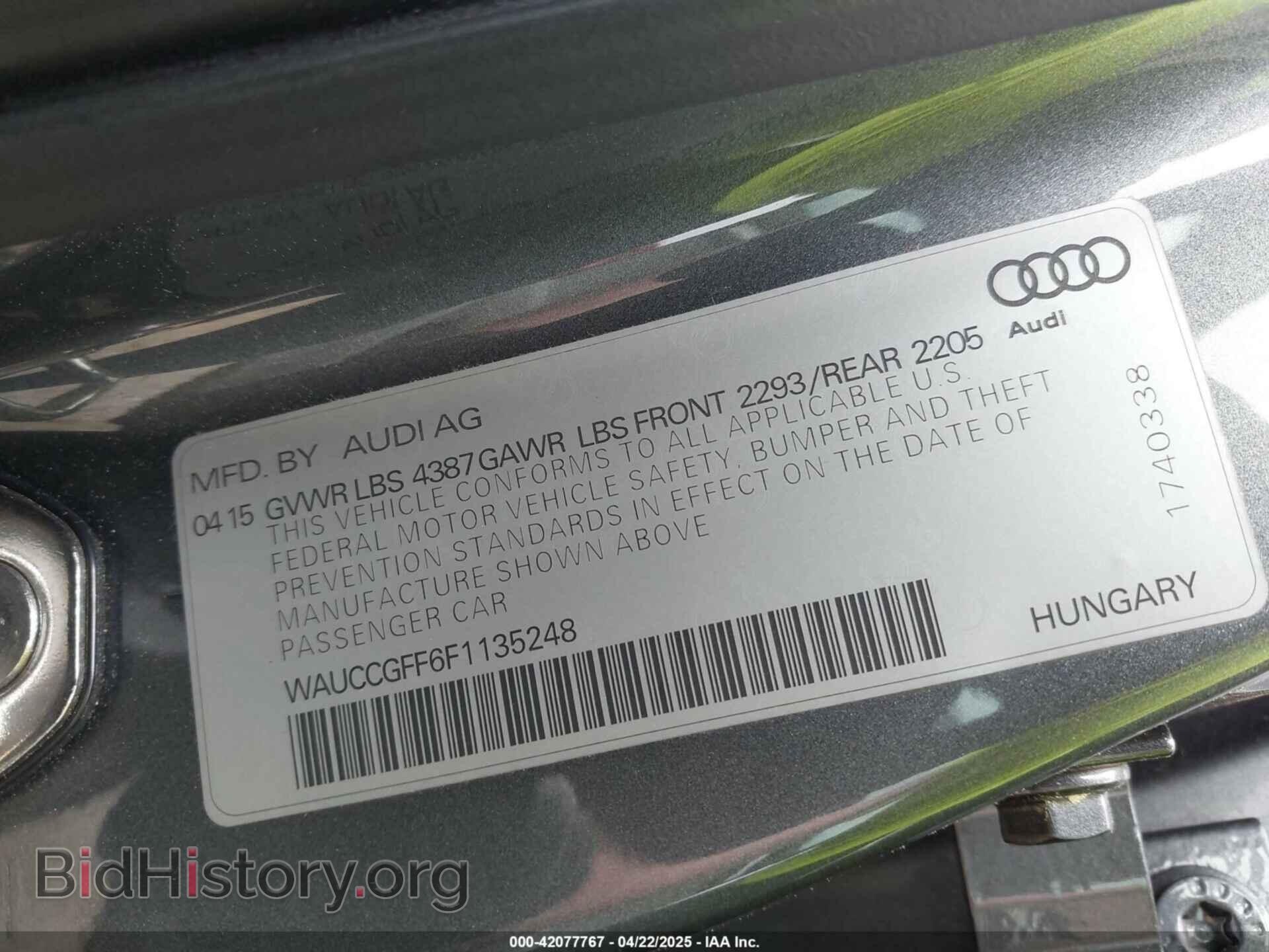 2015 AUDI A3 - VIN: WAUCCGFF6F1135248 - Фото 9