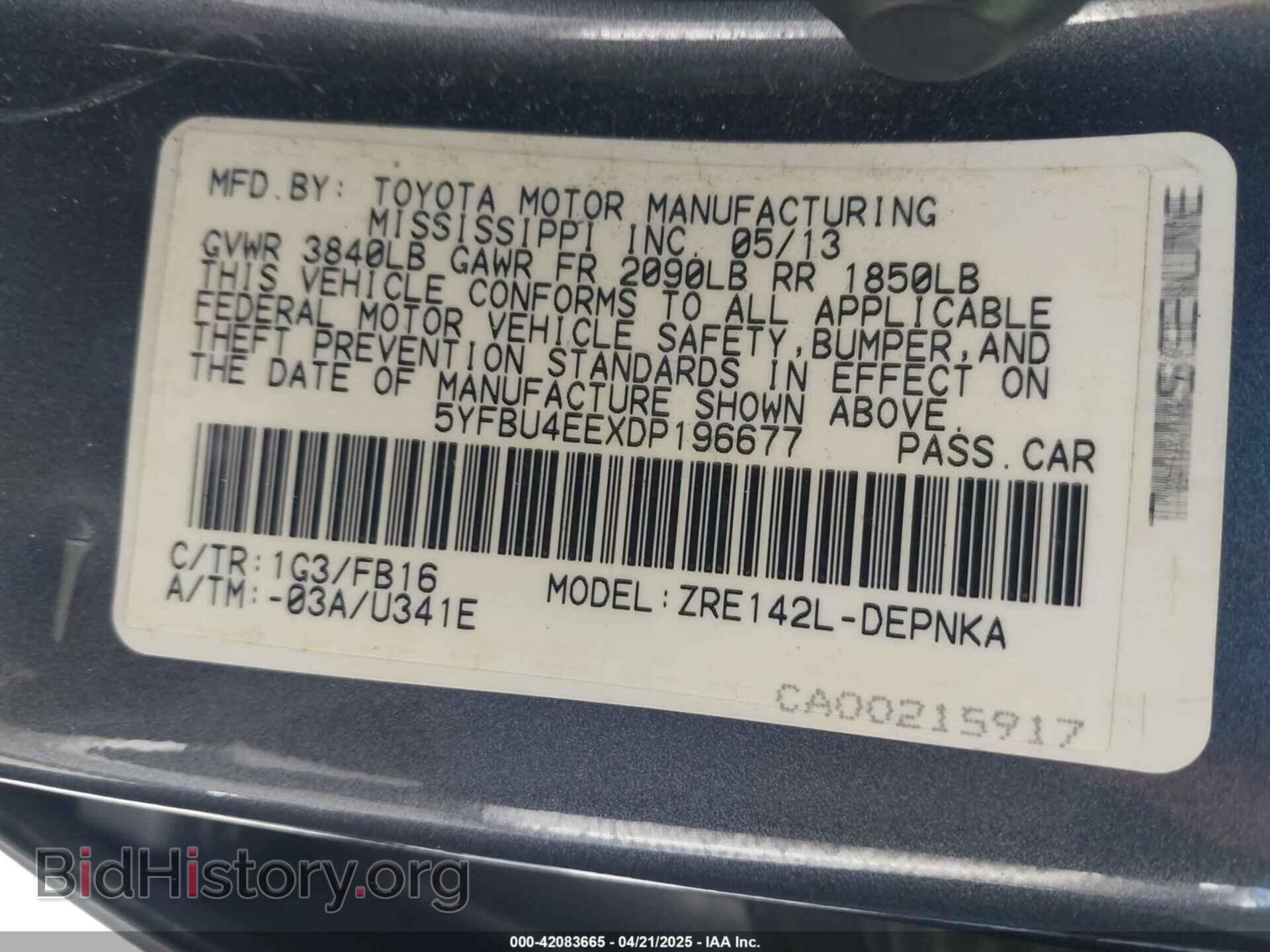 2013 TOYOTA COROLLA - VIN: 5YFBU4EEXDP196677 - Фото 9